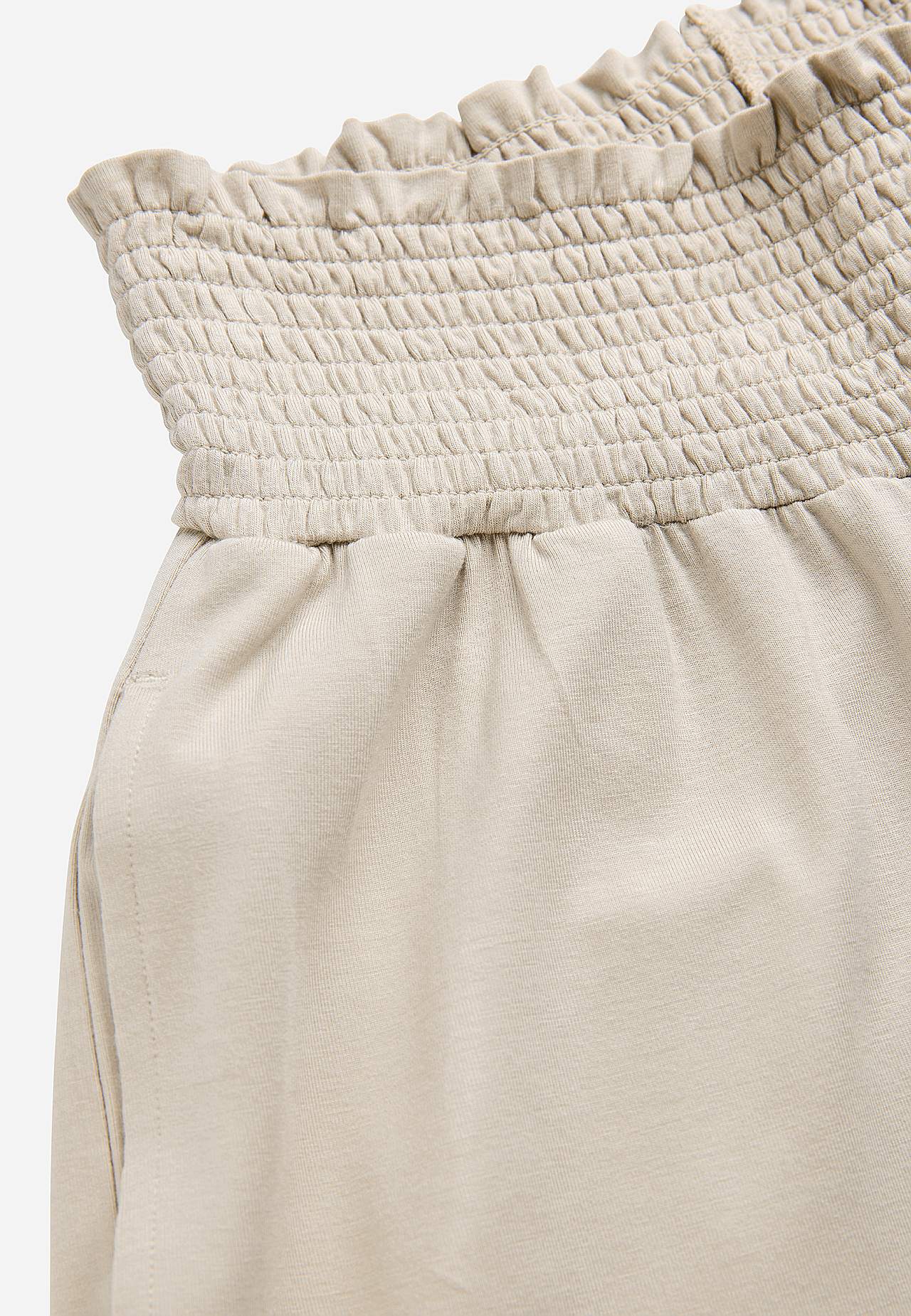 Mīkstas trikotāžas bikses ar savilkumu jostasvietā Liv