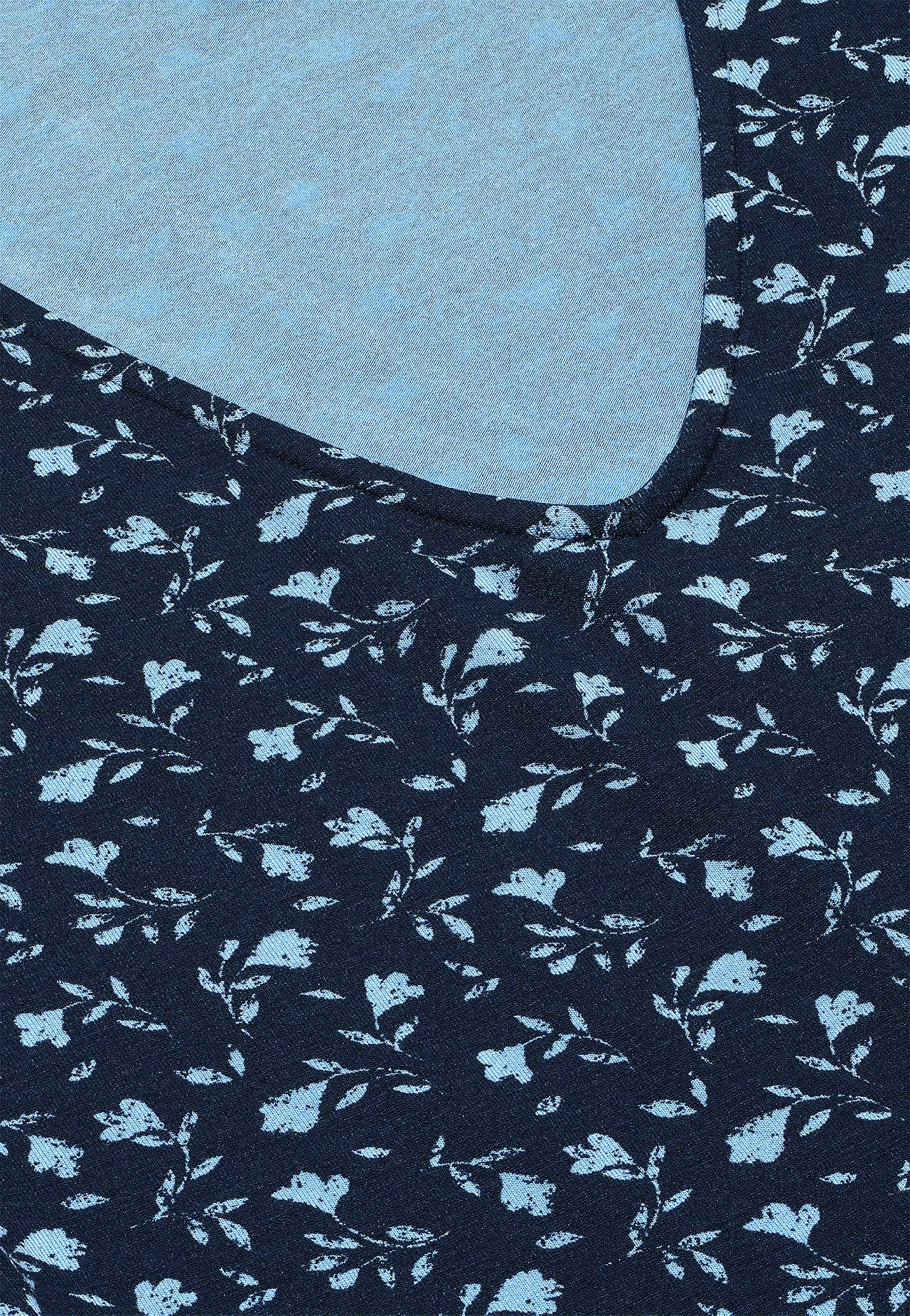 Puķaina trikotāžas kleita ar kabatām