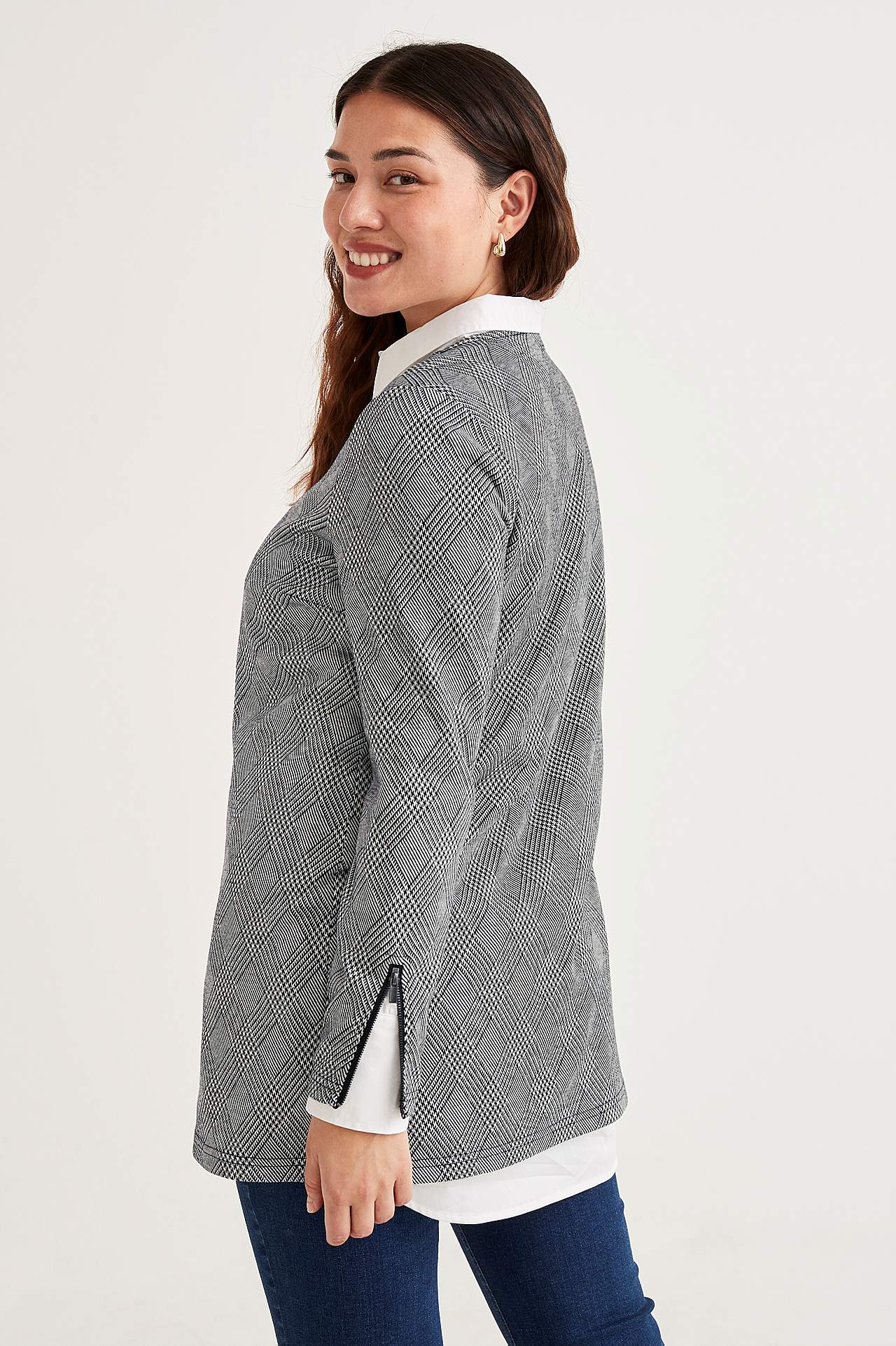 Rūtaina žakarda raksta trikotāžas tunika