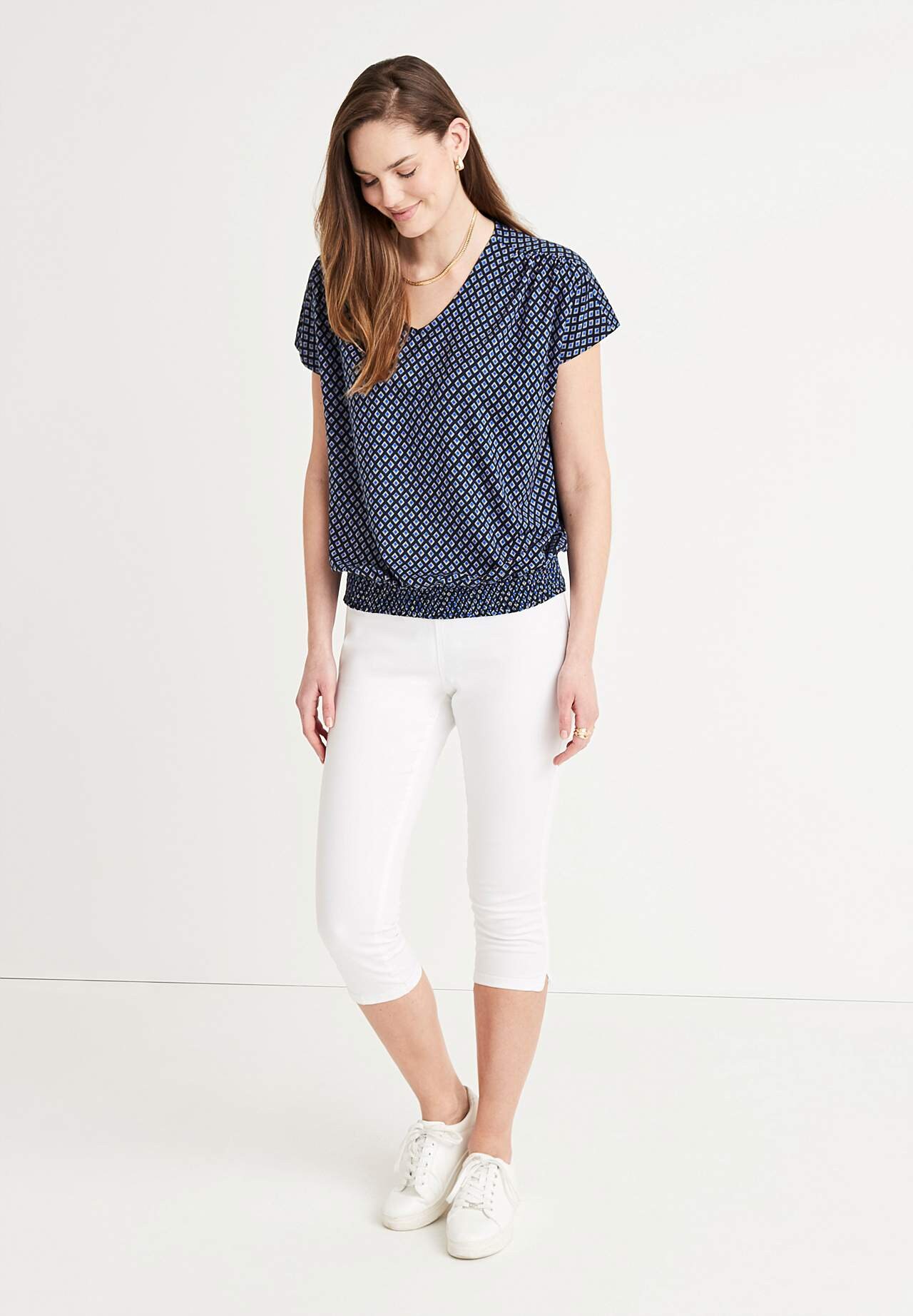 Trikotāžas tops ar savilkumu