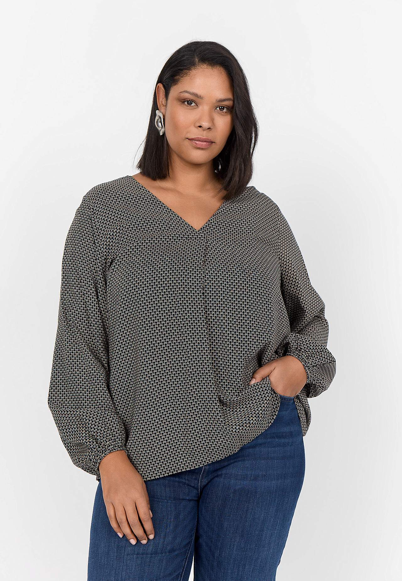 Rakstaina viskozes blūze