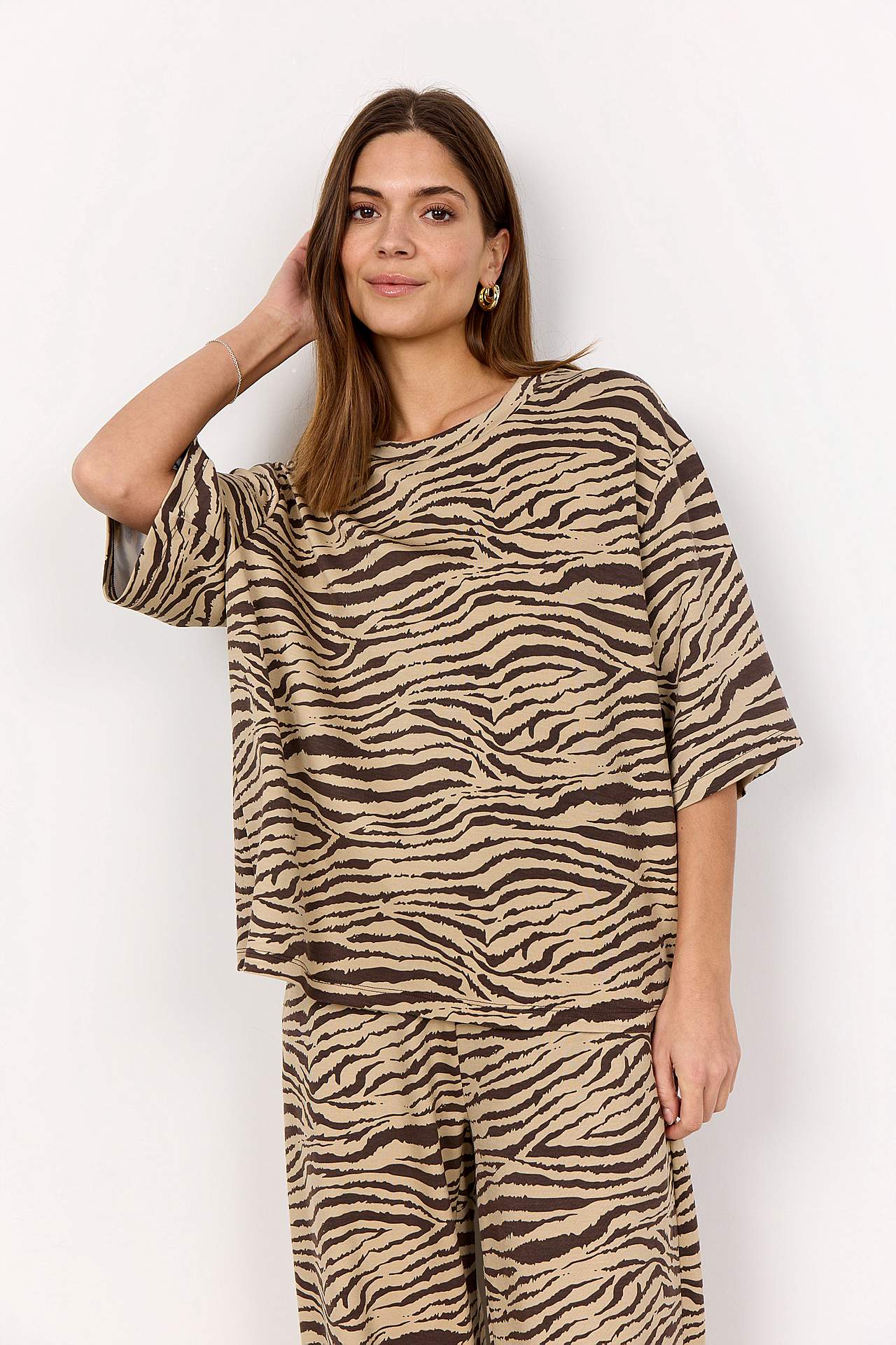 Ļoti mīksts T krekls ar zebrādas rakstu