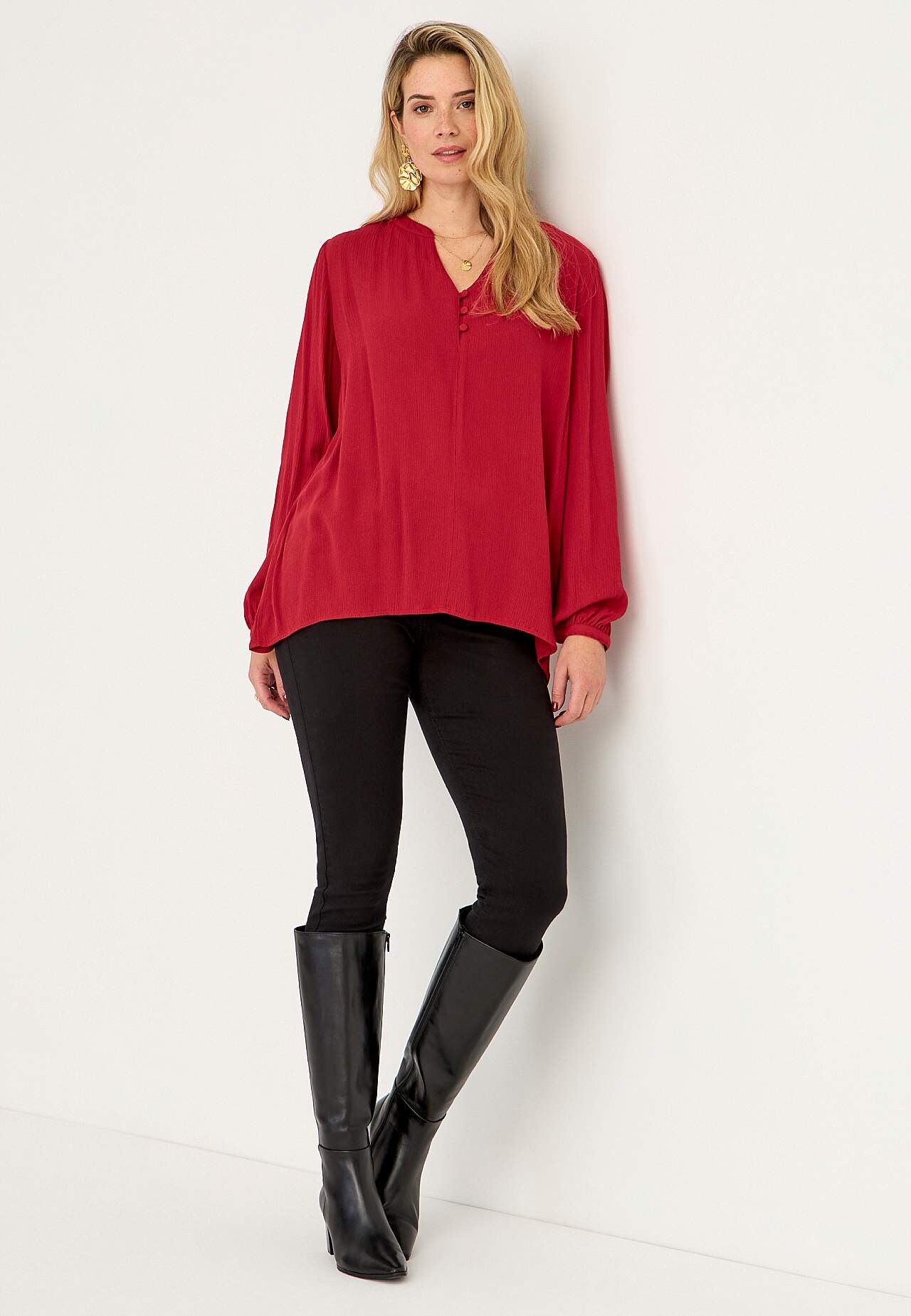 Krepa blūze ar pogām