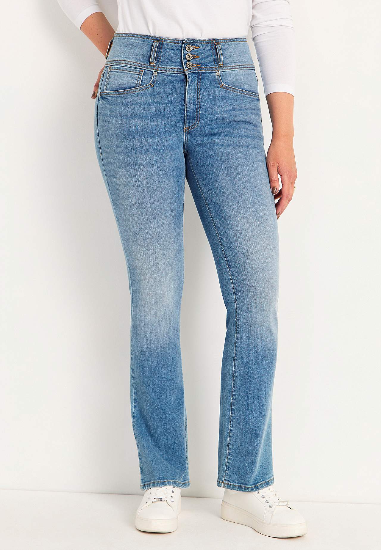 Bootcut džinsi ar augstu jostasvietu