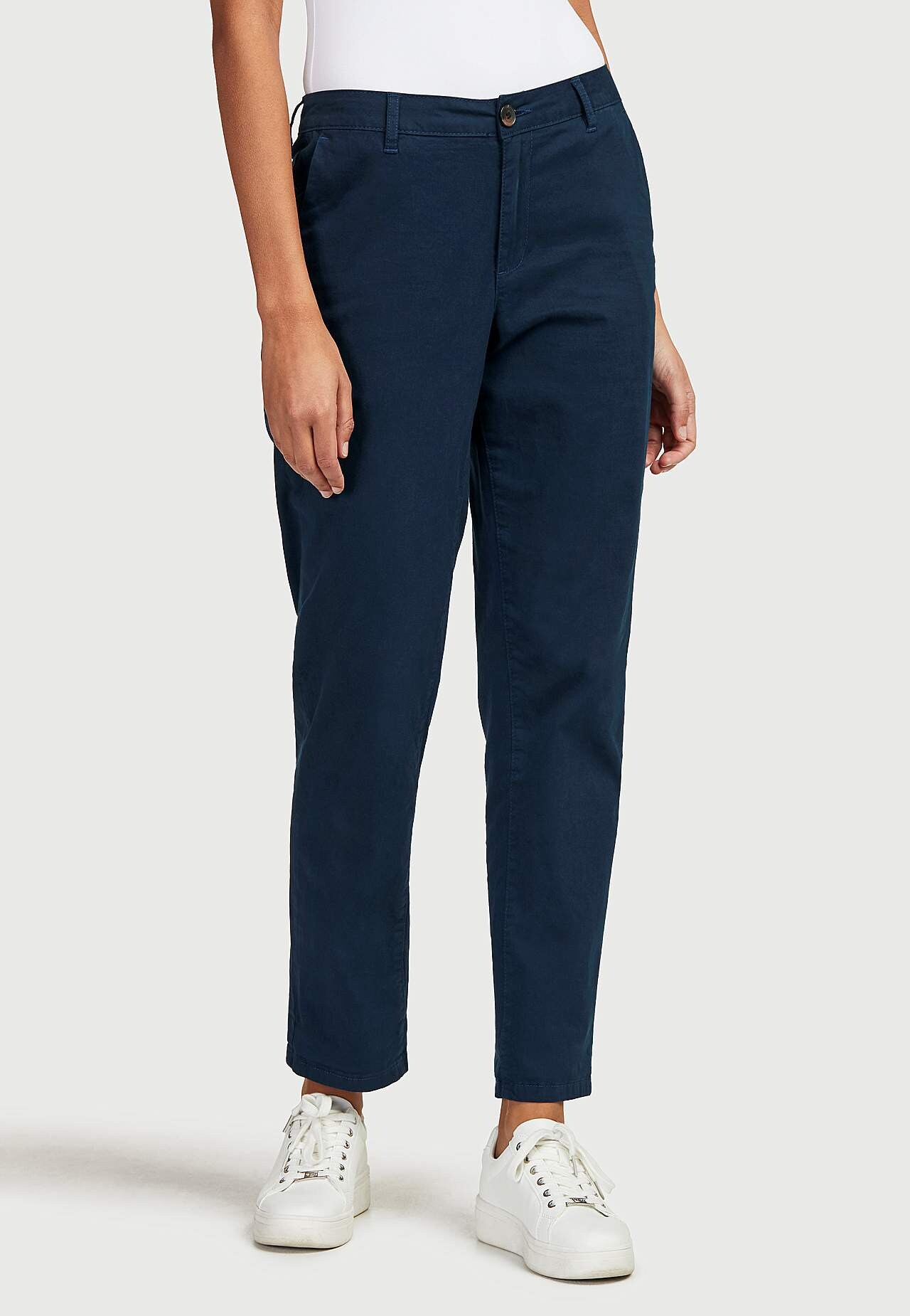 Elastīgas čino bikses no kokvilnas tvilla