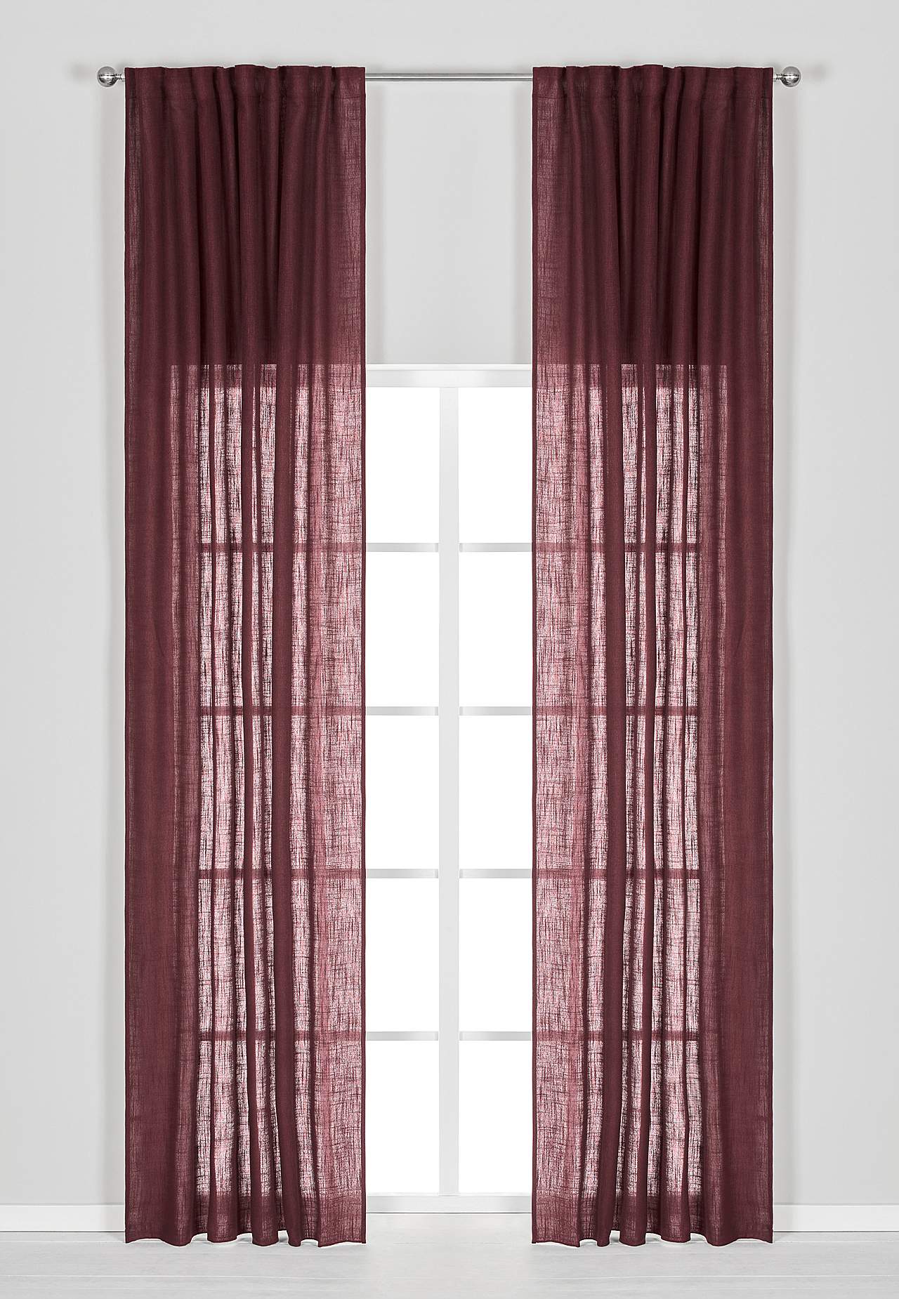 Linam līdzīga auduma aizkari ar daudzfunkcionālu lenti kompl. 2 gabali