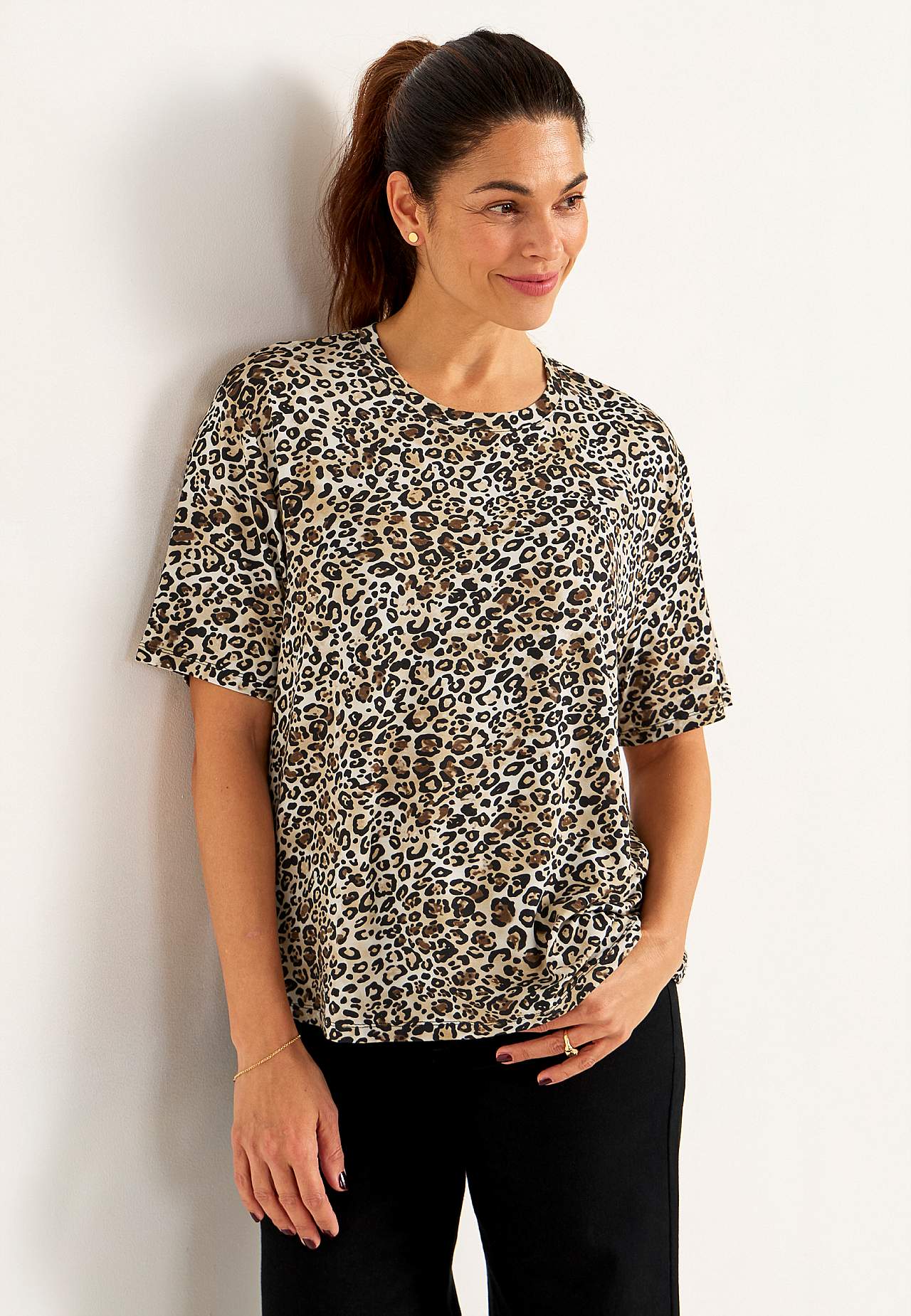 Leoparda raksta trikotāžas tops