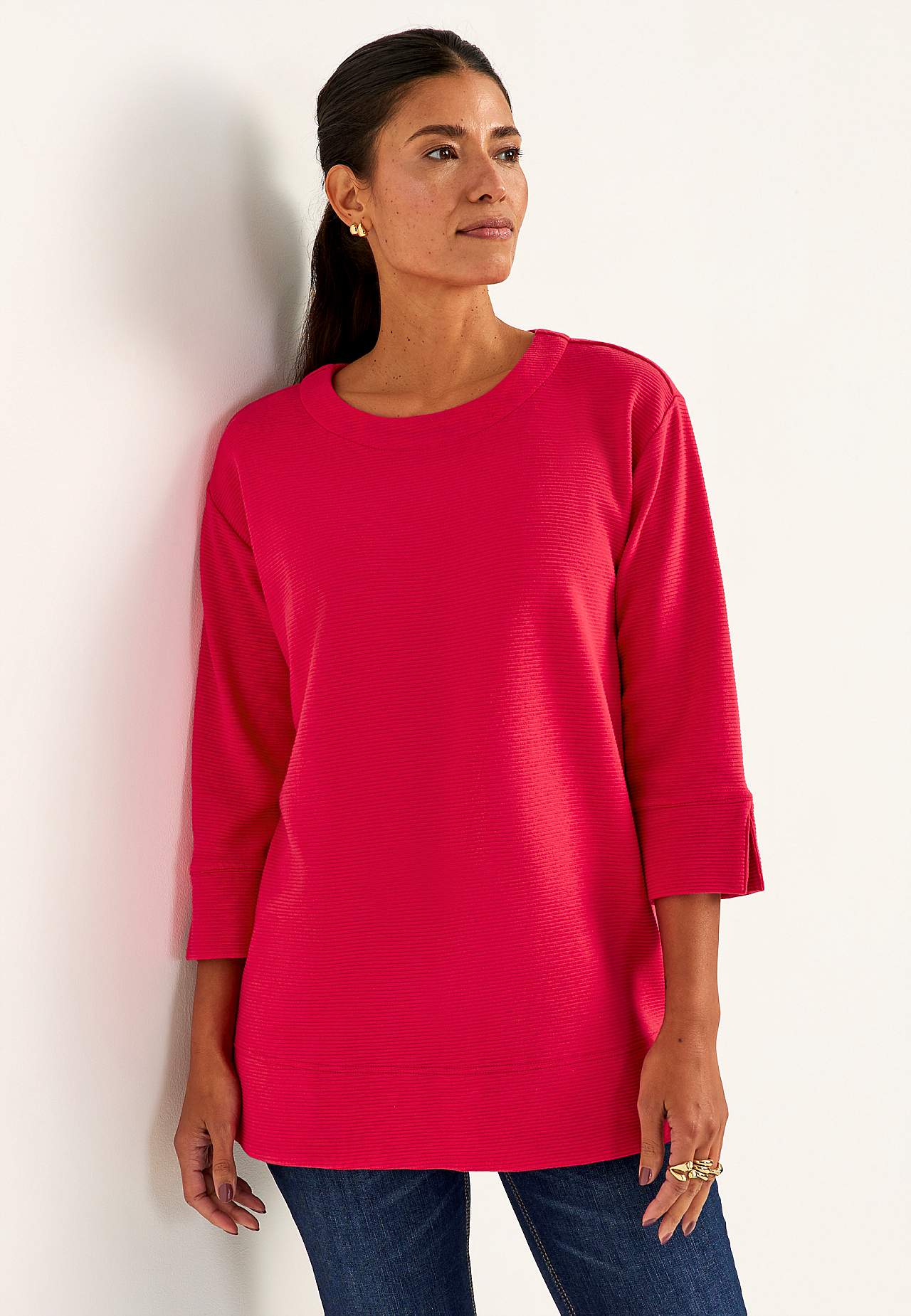 Trikotāžas tunika ar šķēlumiem