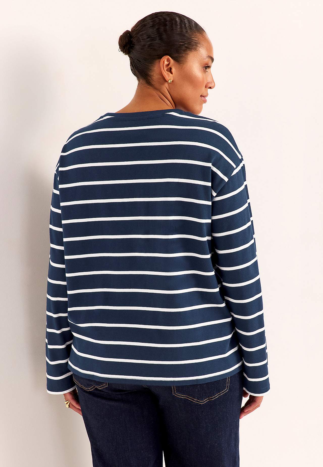 Svītrains organiskās kokvilnas trikotāžas tops