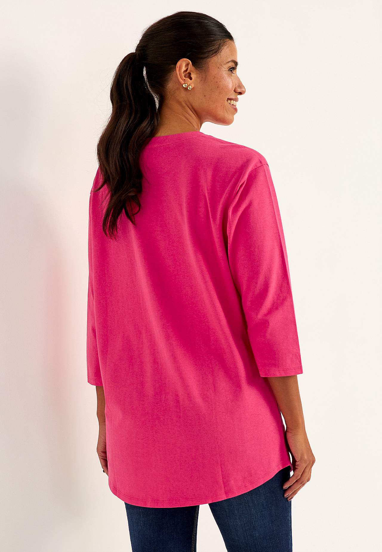 Organiskās kokvilnas trikotāžas tunika ar kabatām