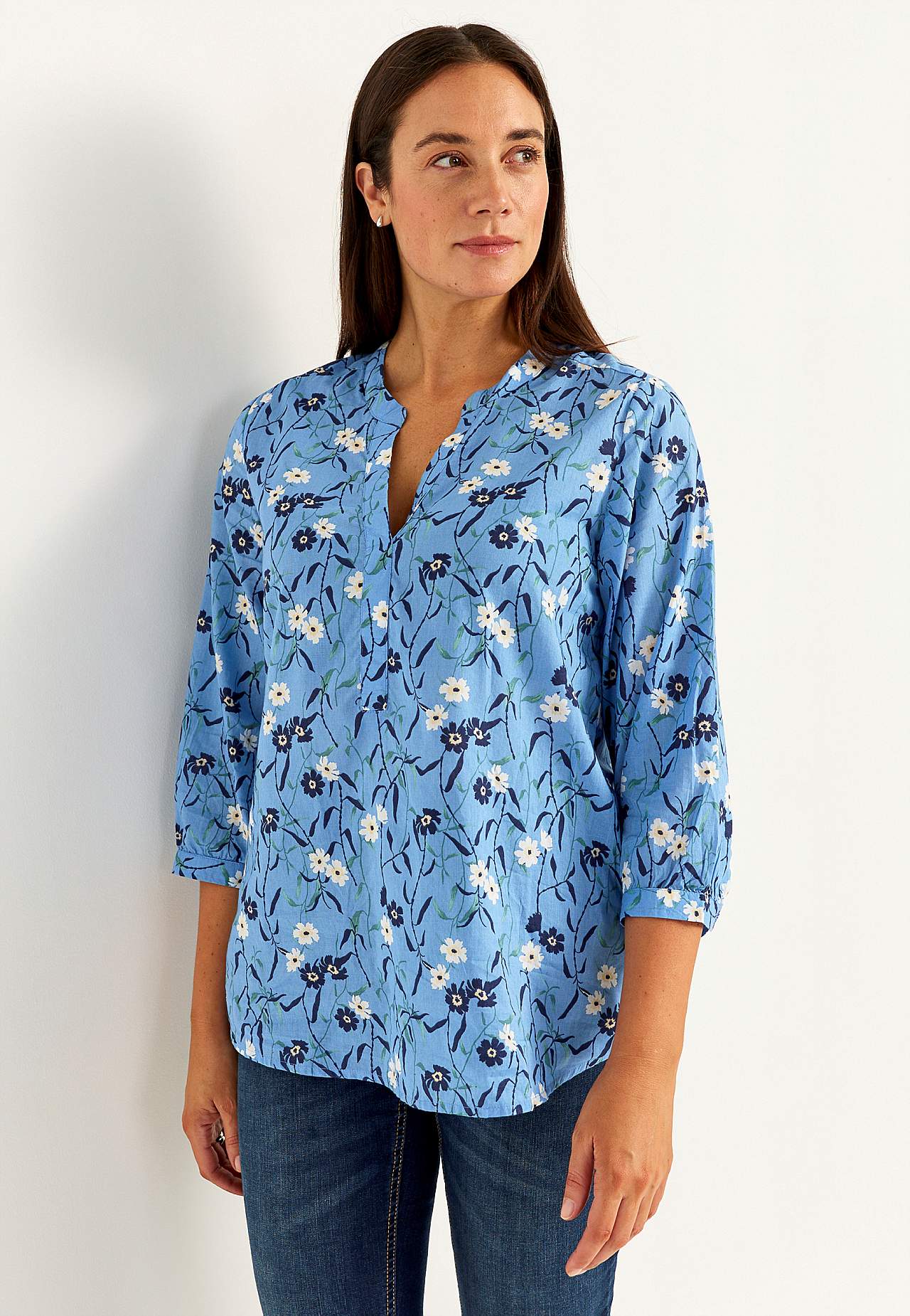 Puķaina auduma tunika