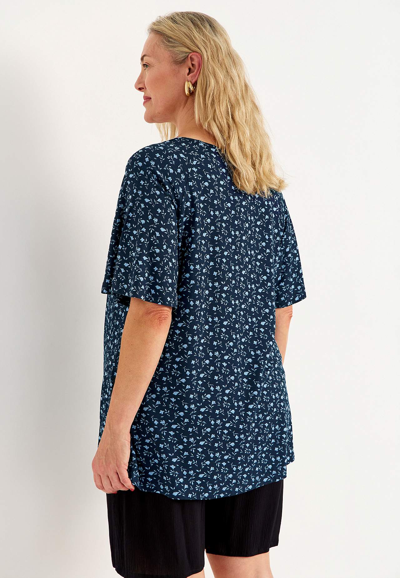 Puķaina trikotāžas tunika