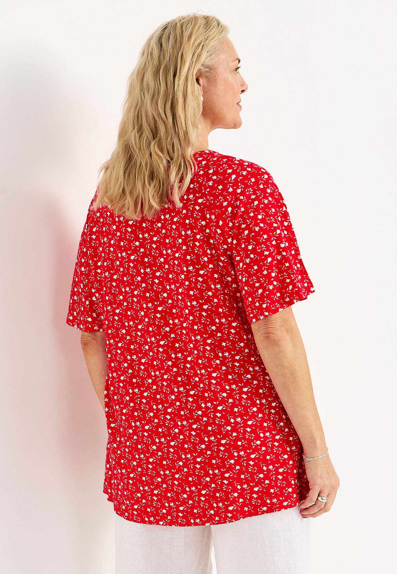 Puķaina trikotāžas tunika