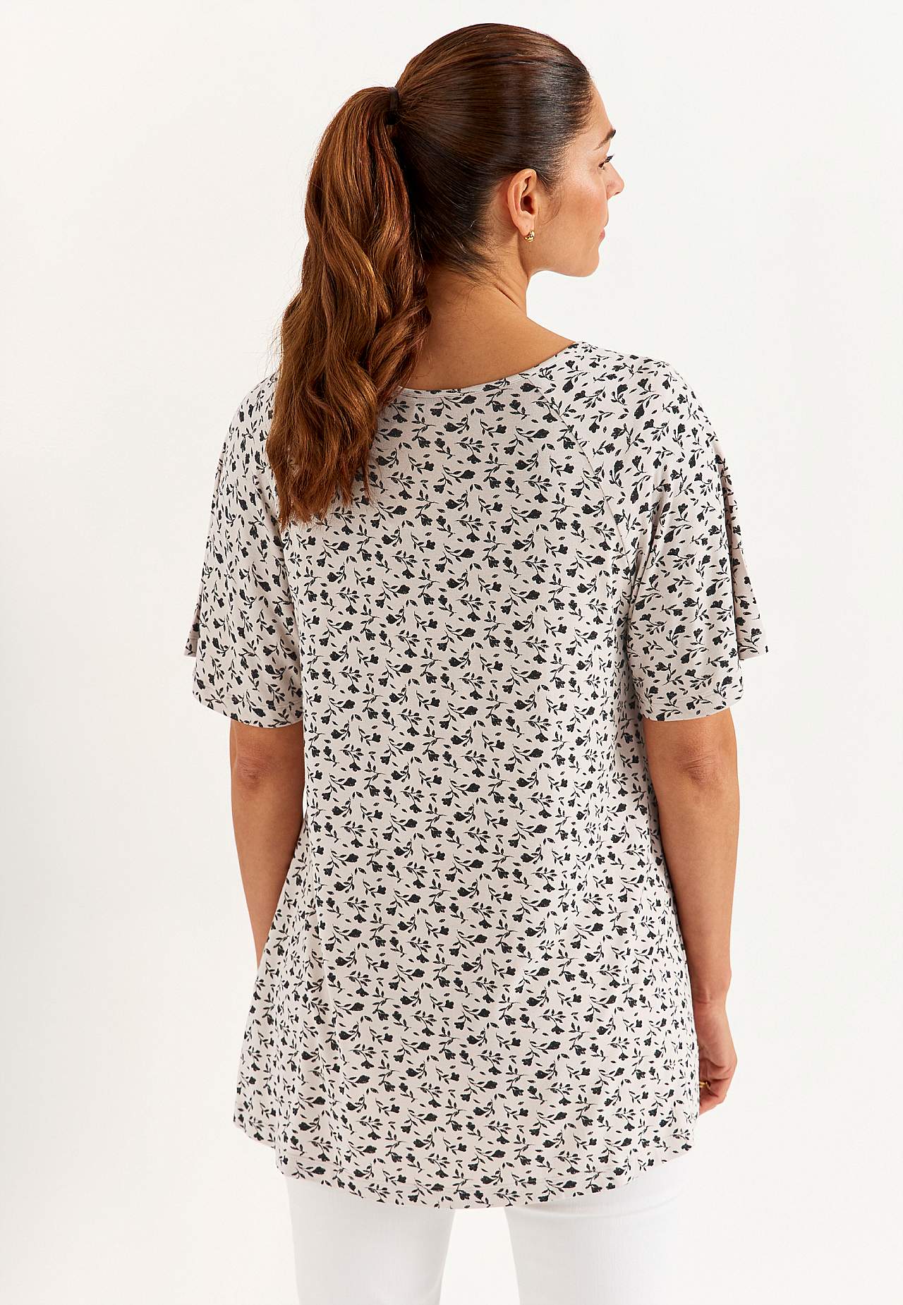 Puķaina trikotāžas tunika