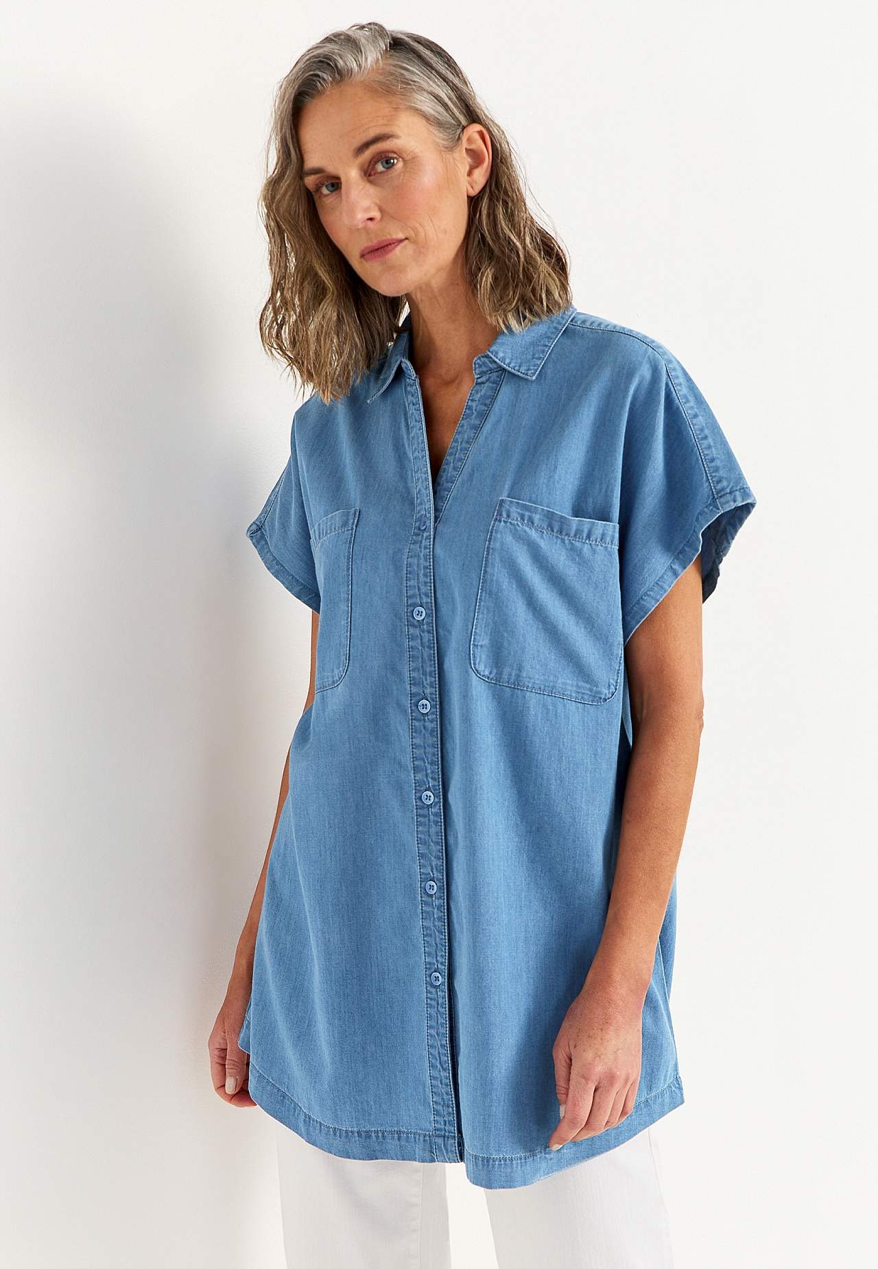 Īpaši mīksta džinsa tunika sievietēm