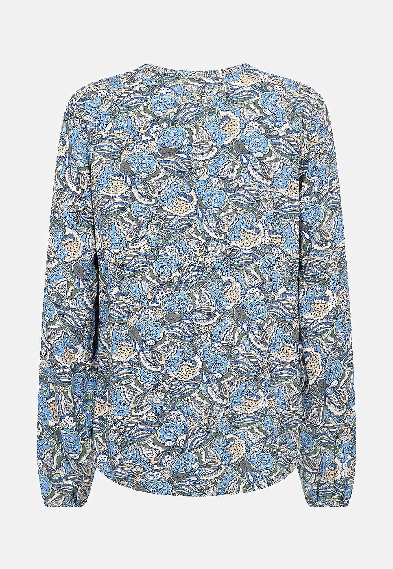 Viskozes blūze ar V veida kakla izgriezumu un pogām