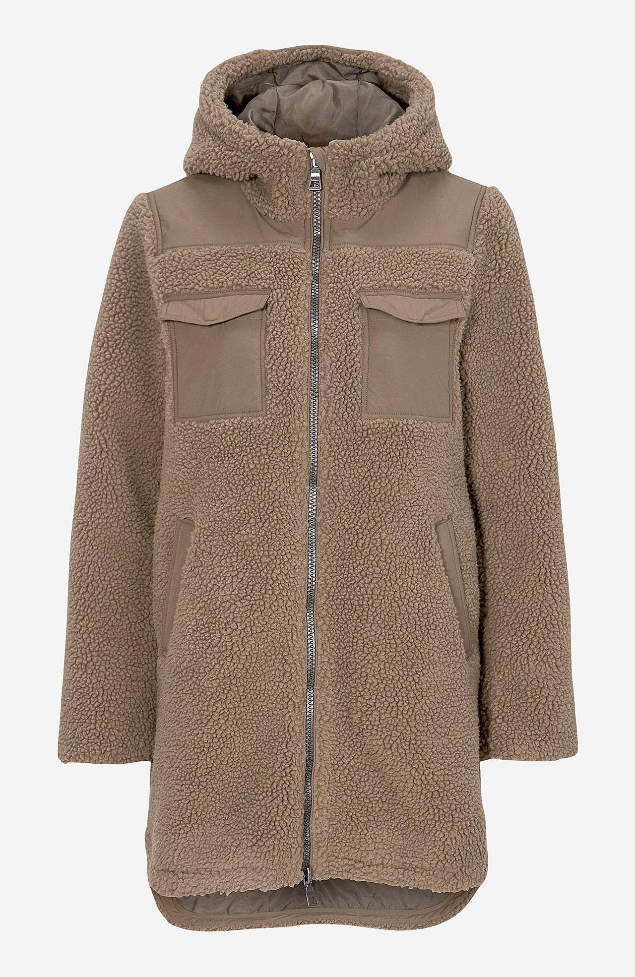 Stilīga tedija auduma jaka