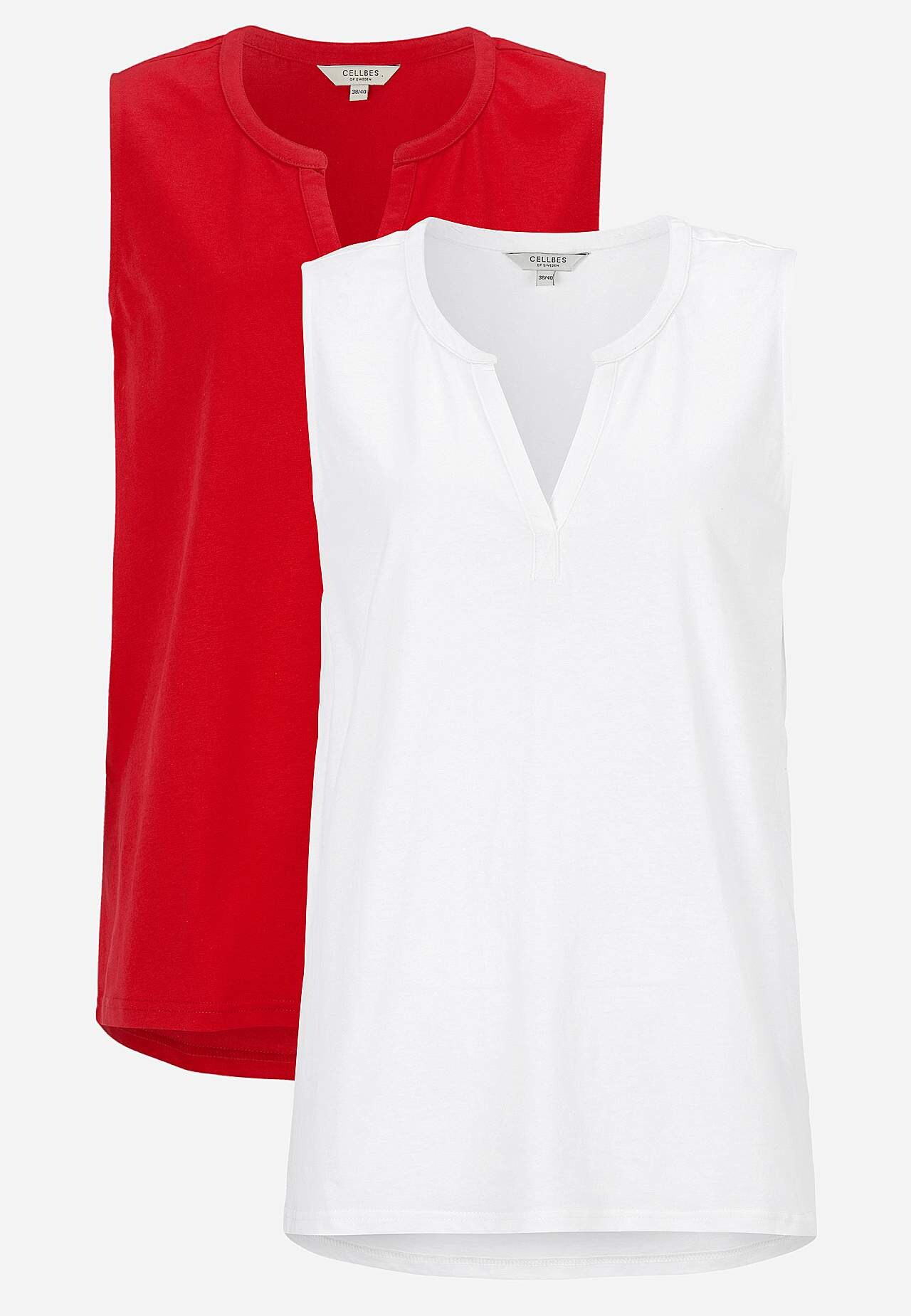 Organiskās kokvilnas tops bez piedurknēm kompl. 2 gabali