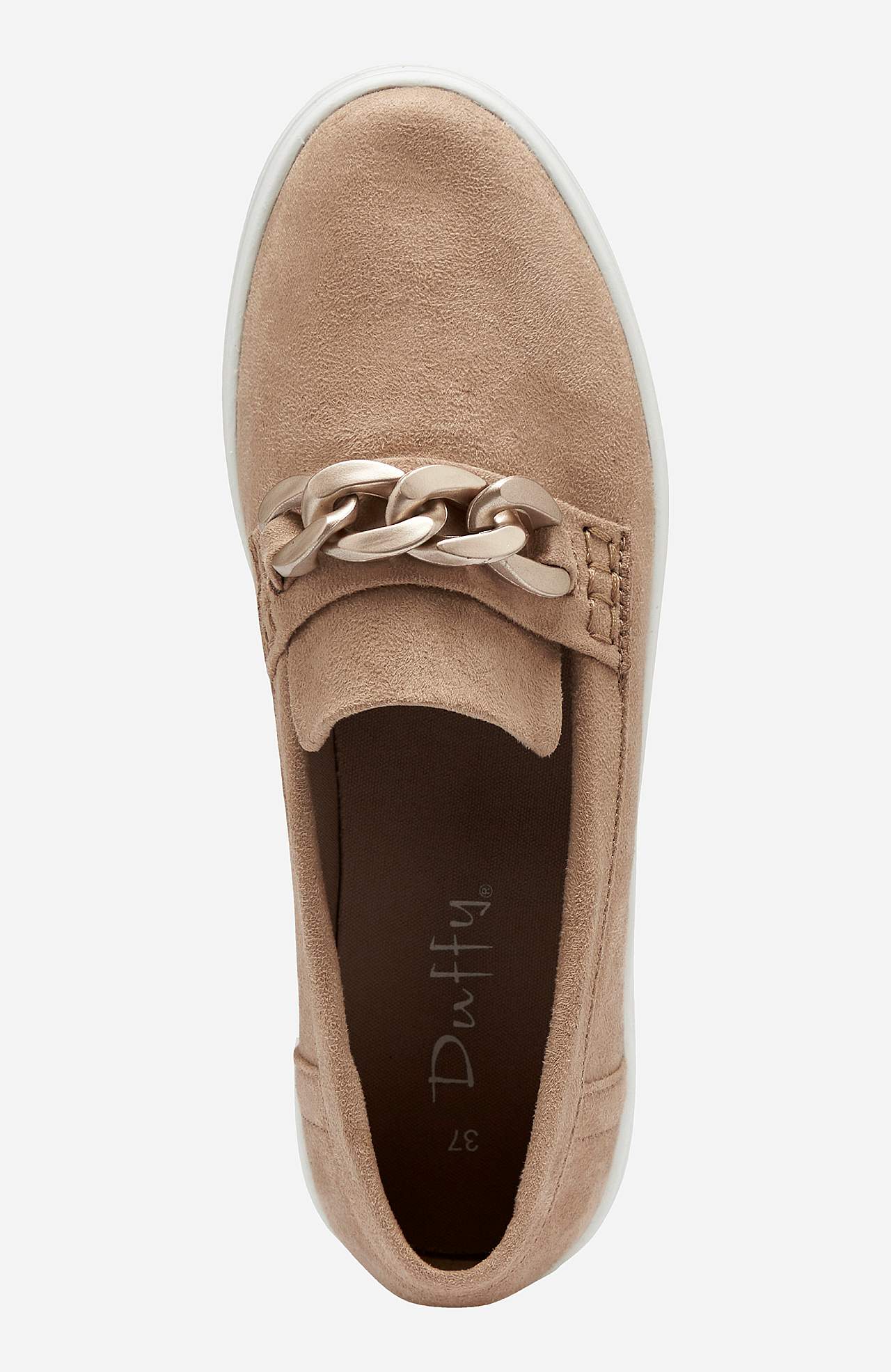 "Slip-on" modeļa teniskurpes ar matētu zelta krāsas ķēdi