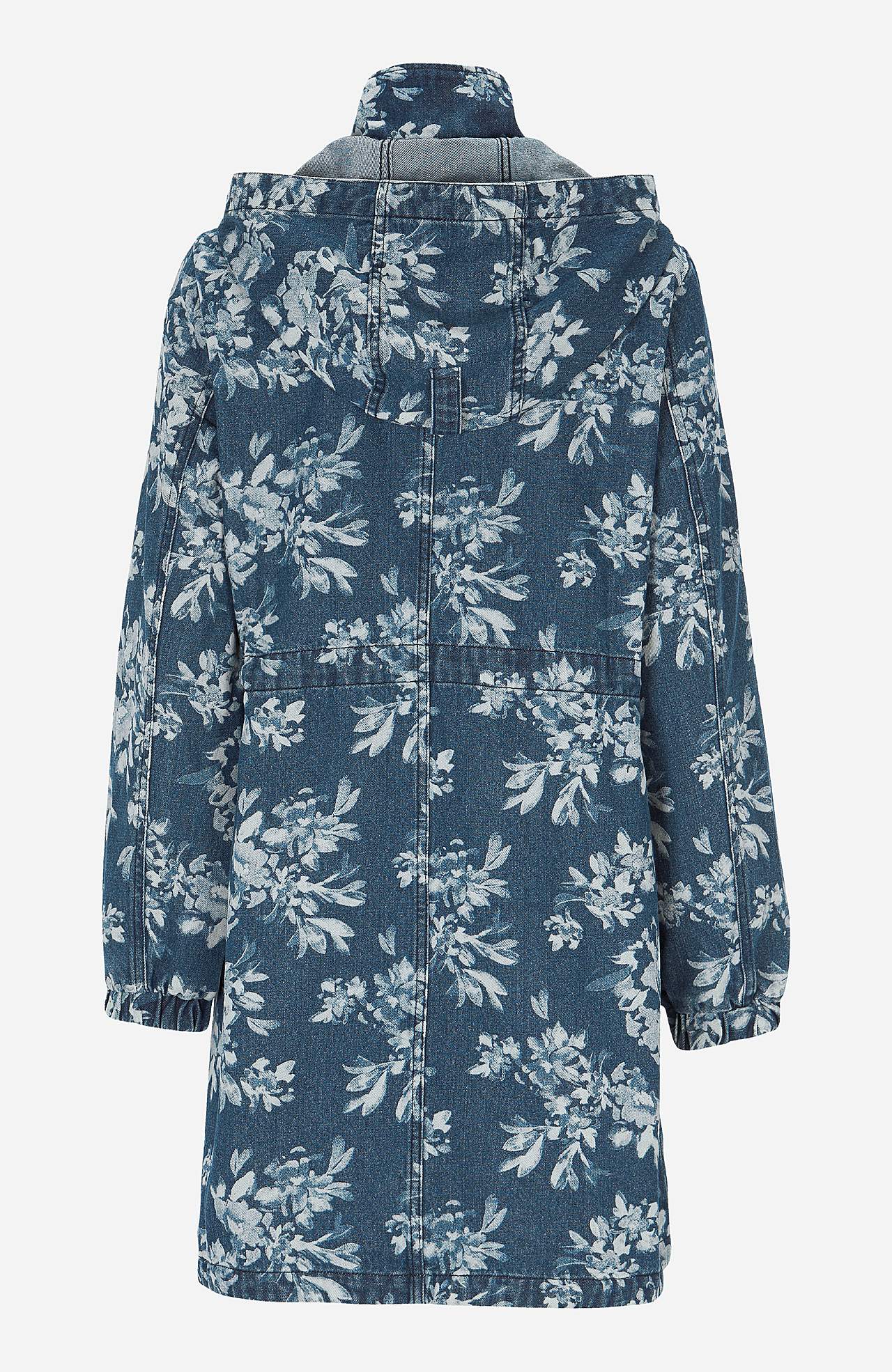 Rakstaina džinsa kapučjaka