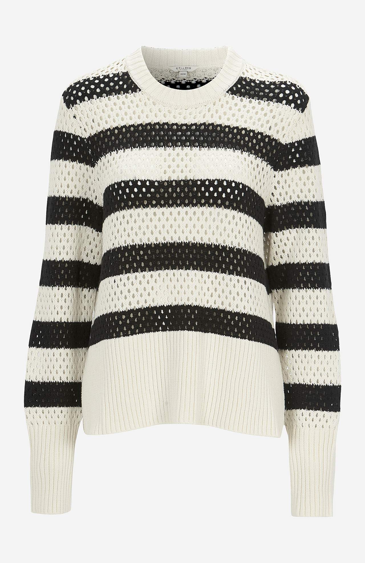 Rakstaina adījuma svītrains džemperis