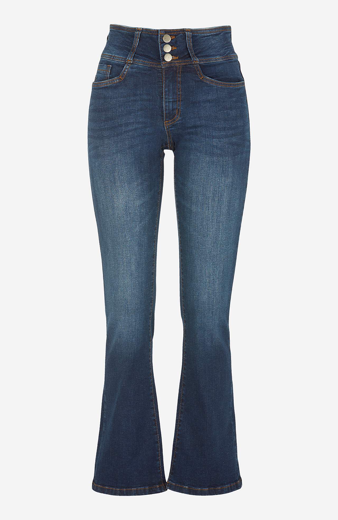 Bootcut piegriezuma džinsi ar augstu jostasvietu
