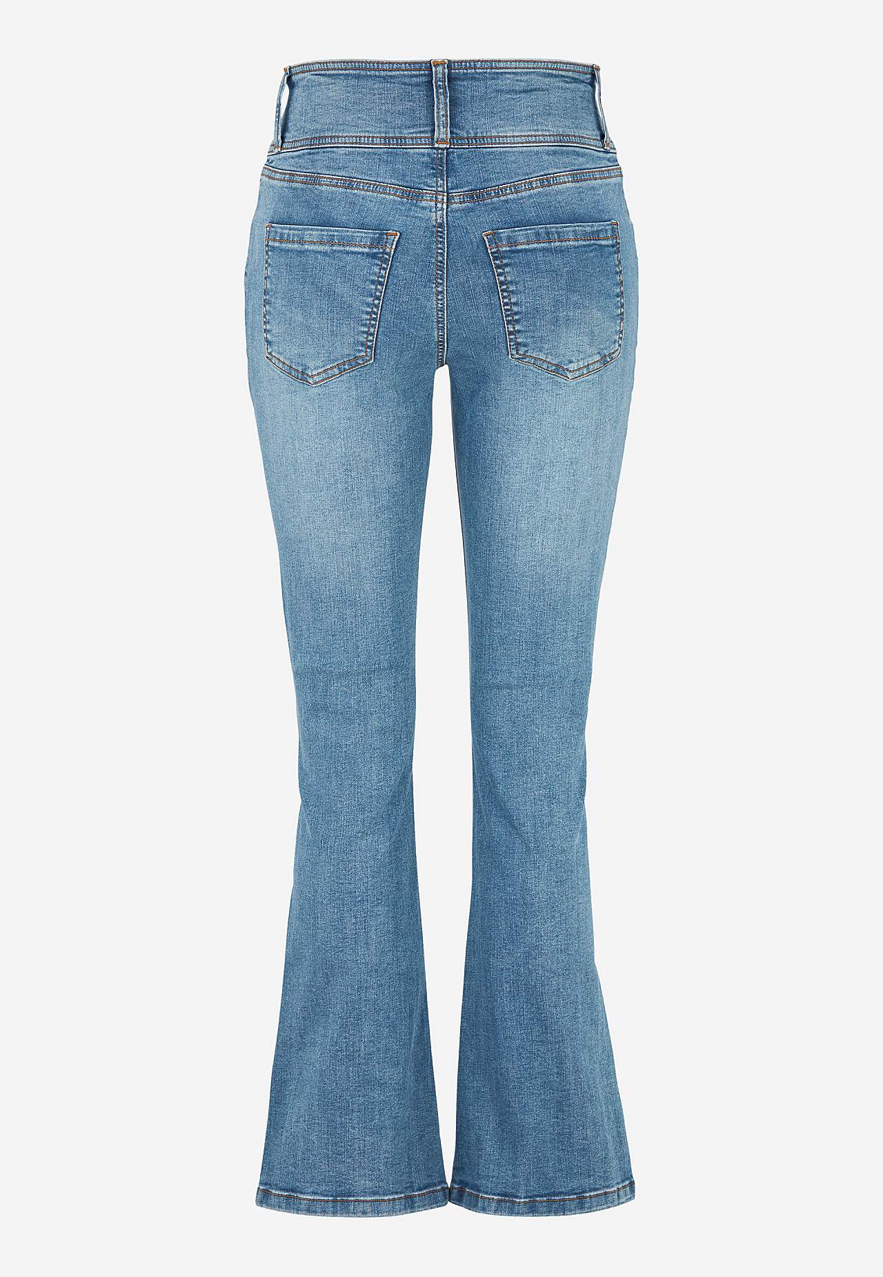 Bootcut piegriezuma džinsi ar augstu jostasvietu