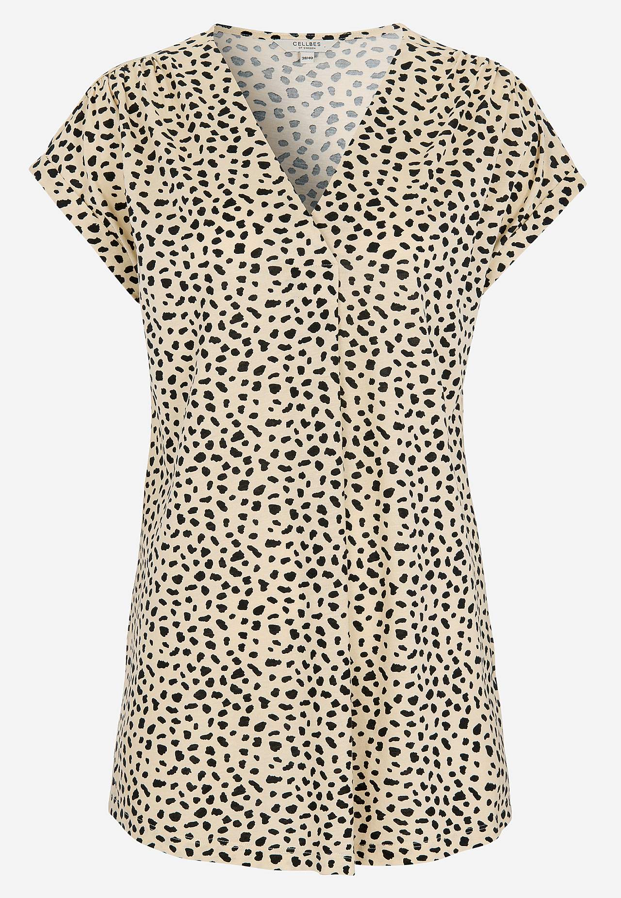 Trikotāžas tunika ar īsām piedurknēm