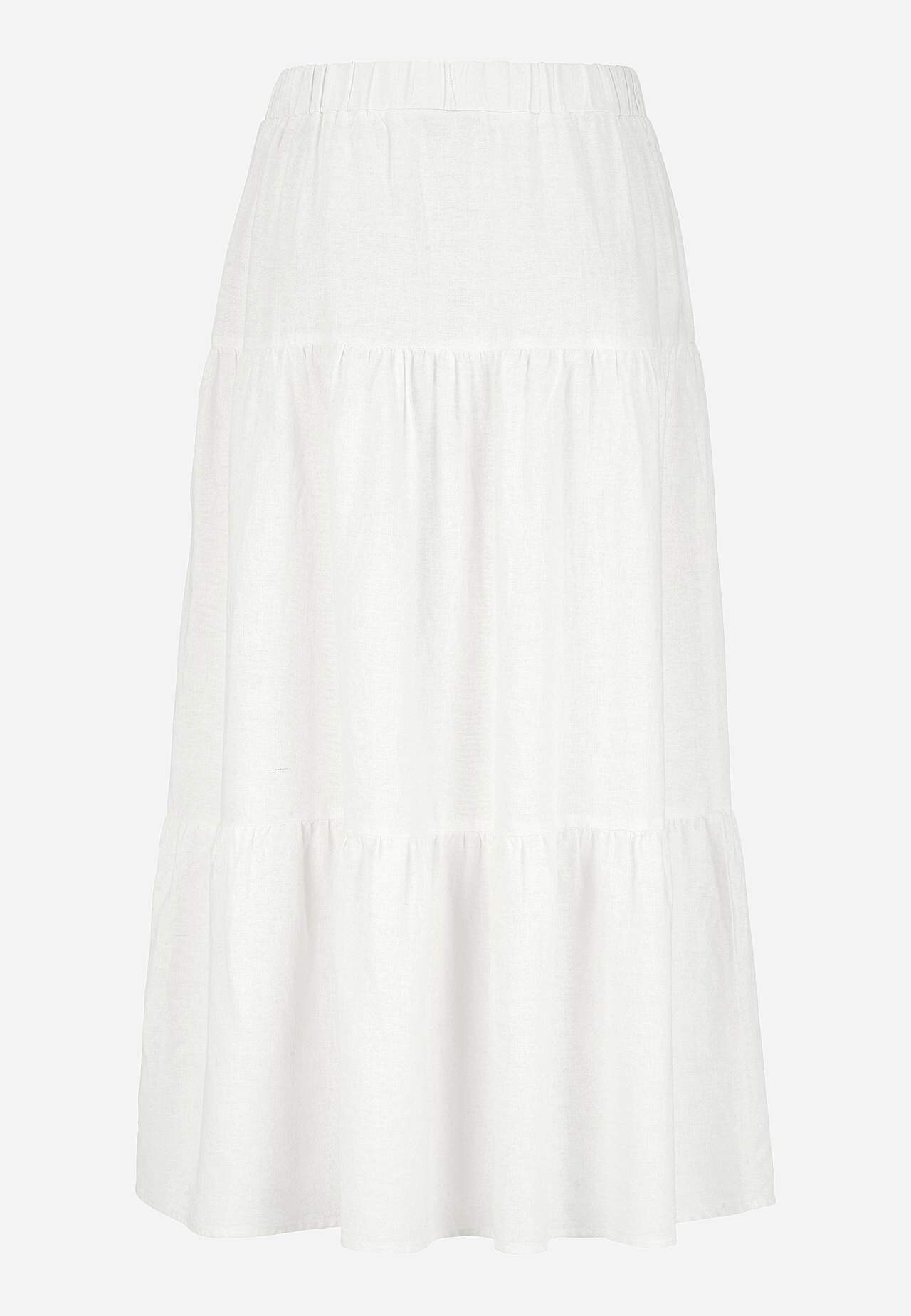 Volānu svārki no lina auduma maisījuma Lisette