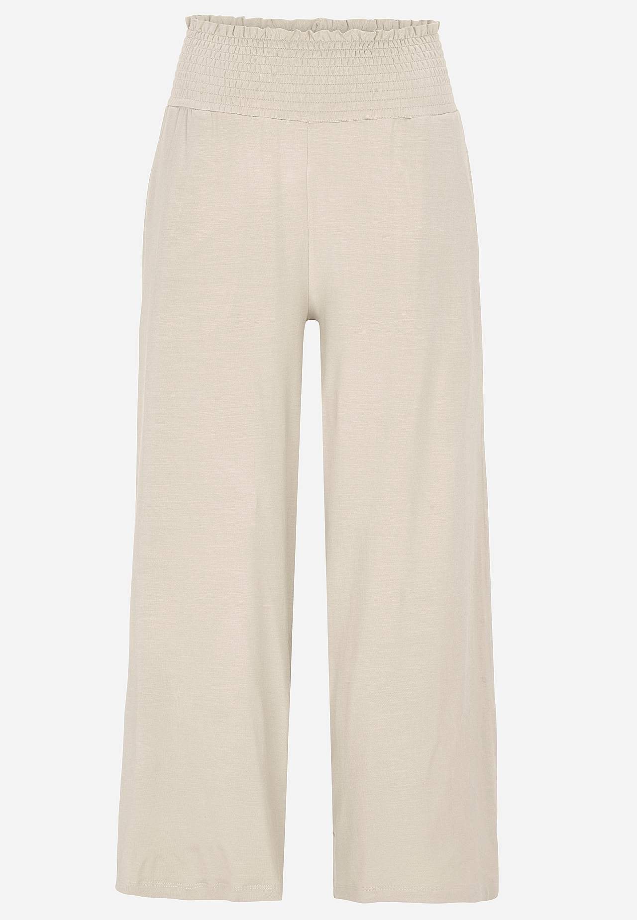 Mīkstas trikotāžas bikses ar savilkumu jostasvietā Liv