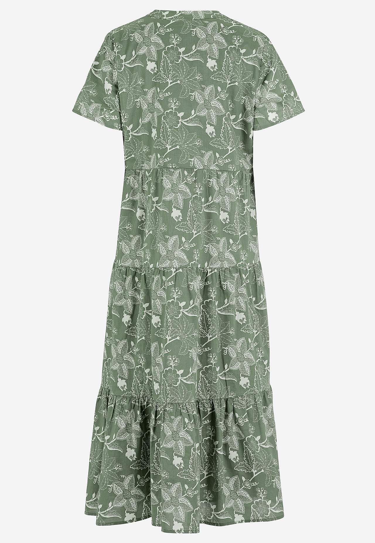 Kokvilnas kleita ar volāniem