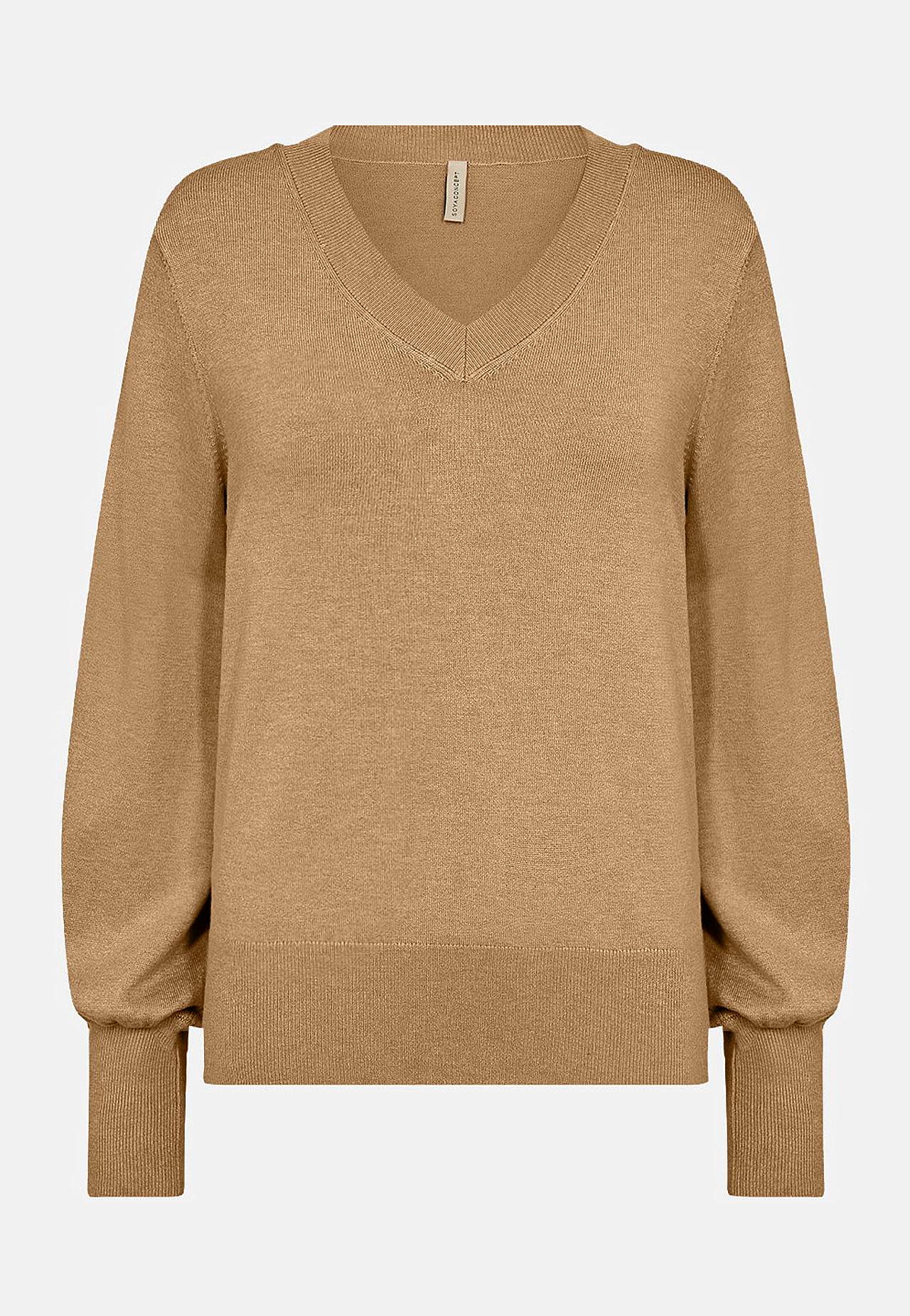 Smalka adījuma džemperis ar V veida kakla izgriezumu