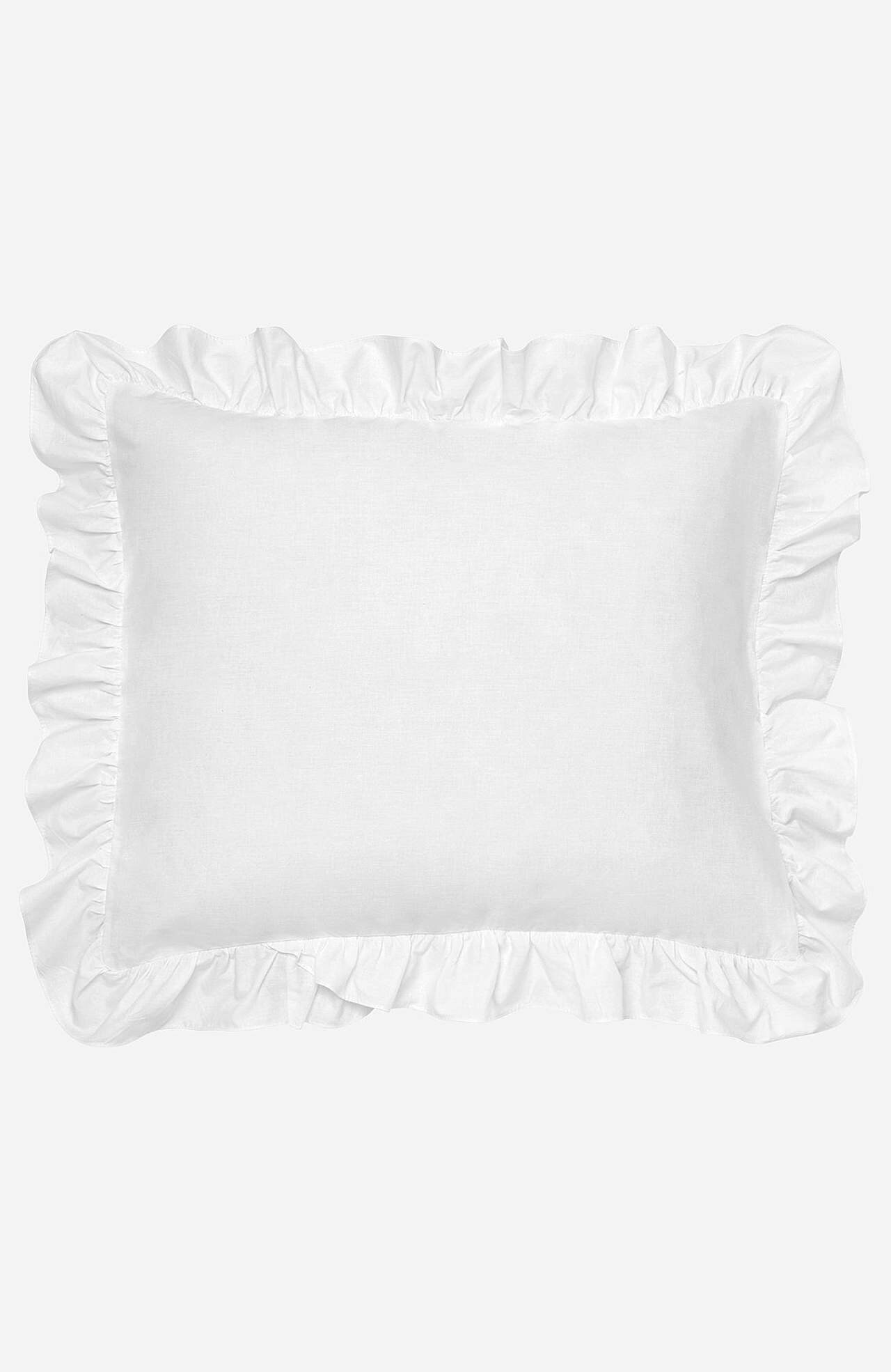 Organiskās kokvilnas spilvendrāna ar volānu 50x60 cm kompl. 2 gabali