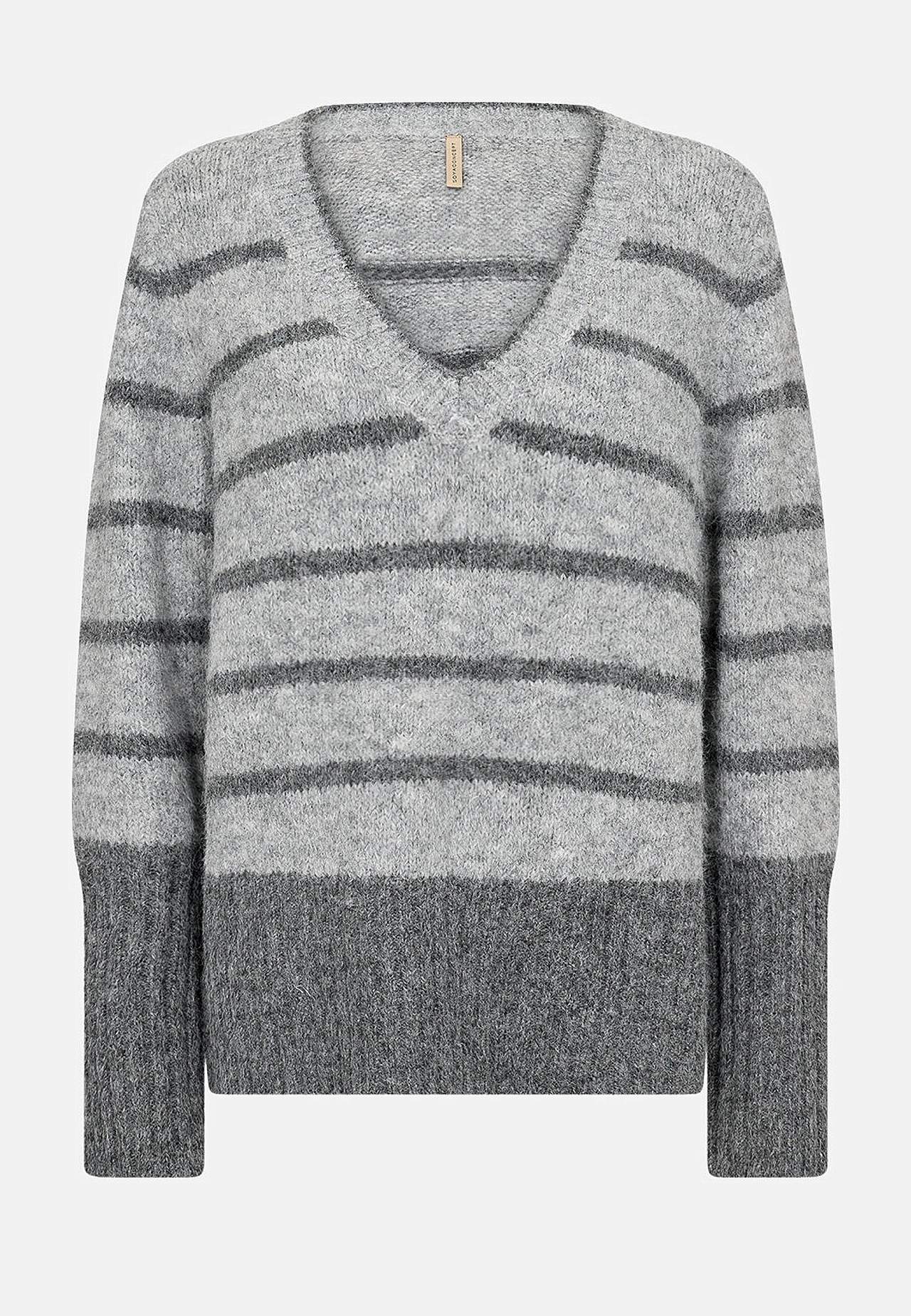 Adīts džemperis ar V veida kakla izgriezumu