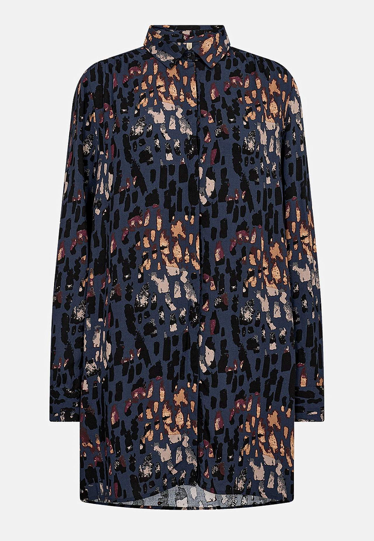 Garš rakstainas viskozes krekls