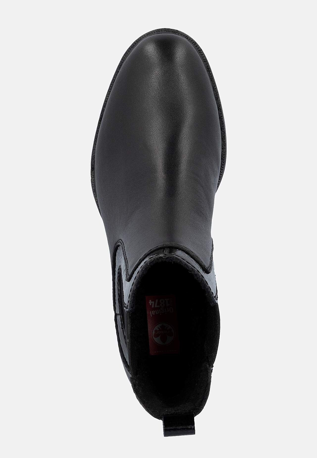 Ādas puszābaki ar lakādas detaļām