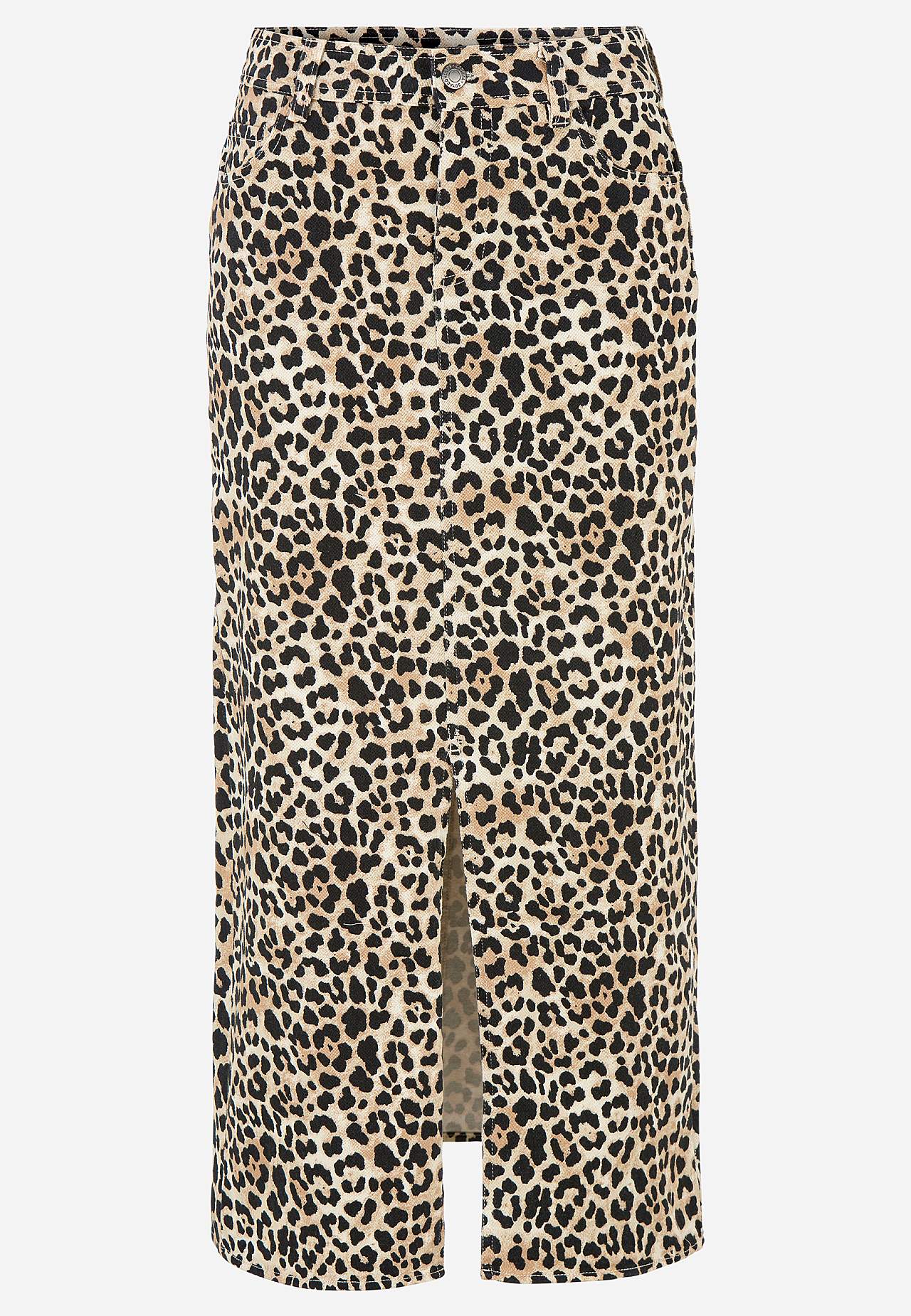 Gari tvilla svārki ar leopardādas rakstu