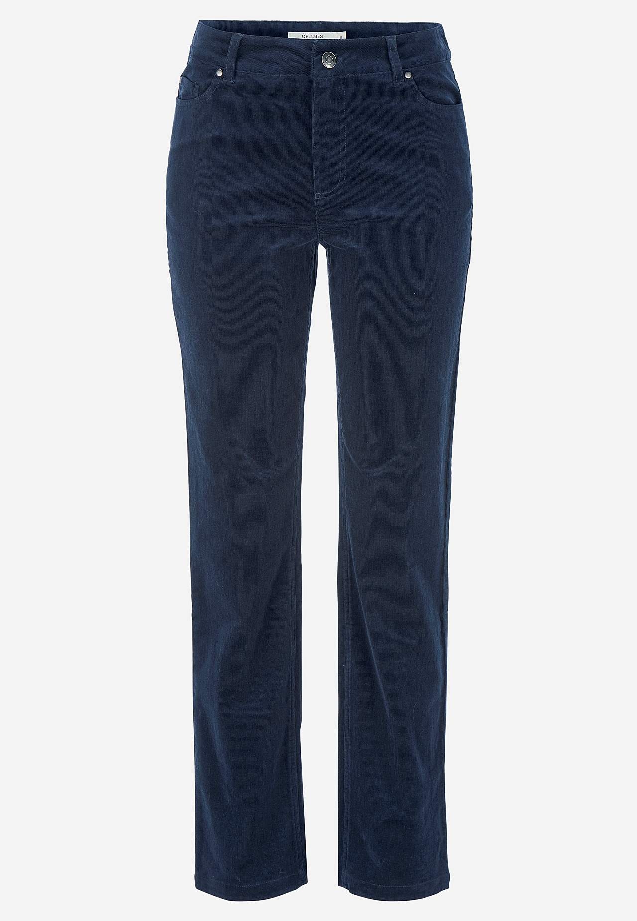 Elastīgas velveta bikses ar taisnām starām