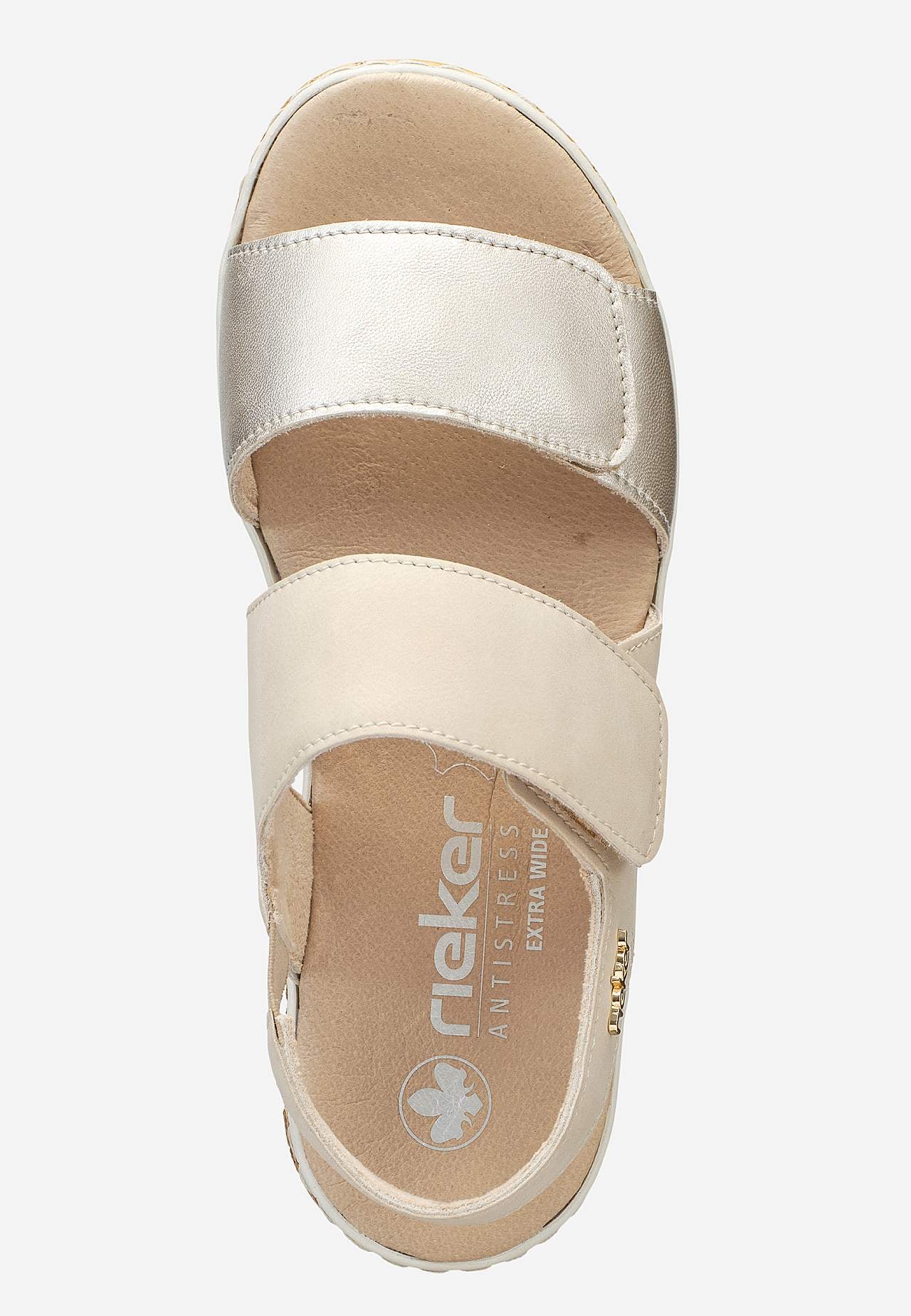 Ādas sandales ar ķīļveida papēdi