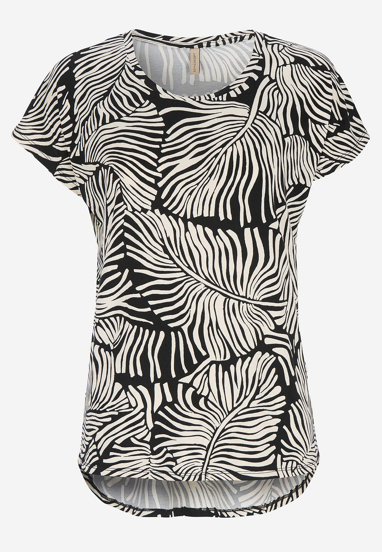 Liocela trikotāžas tops ar lapu rakstu