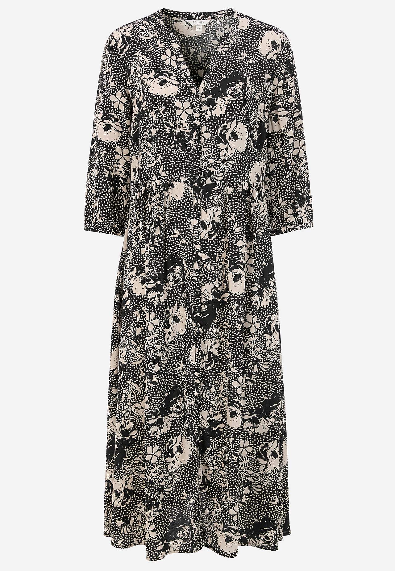 Viskozes kleita ar ziedu rakstu