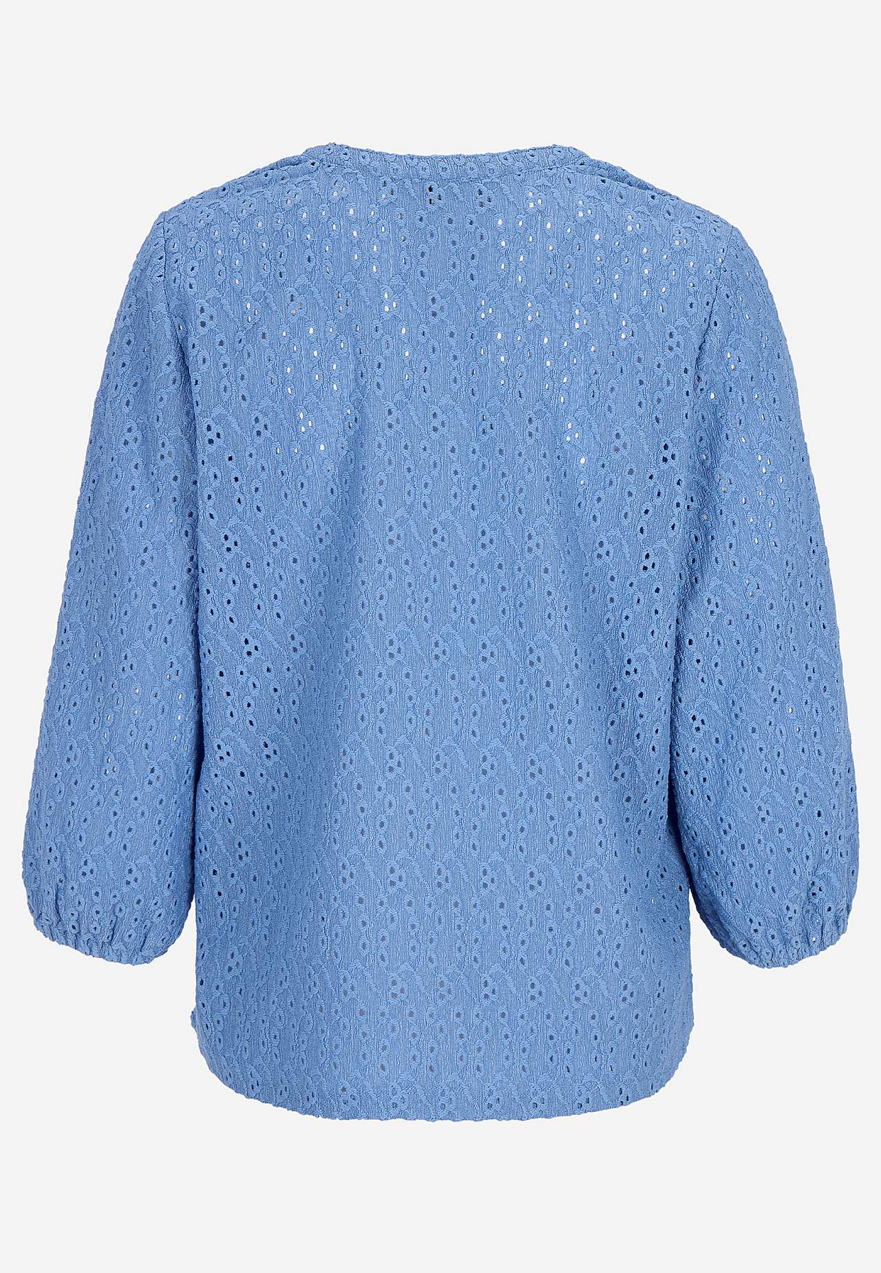 Trikotāžas tops ar caurumiņu raksta izšuvumu