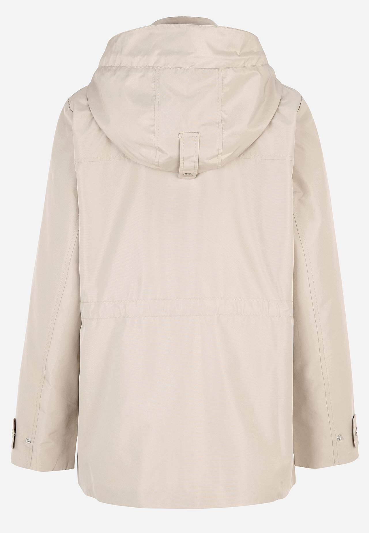 Oderēta jaka ar noņemamu kapuci