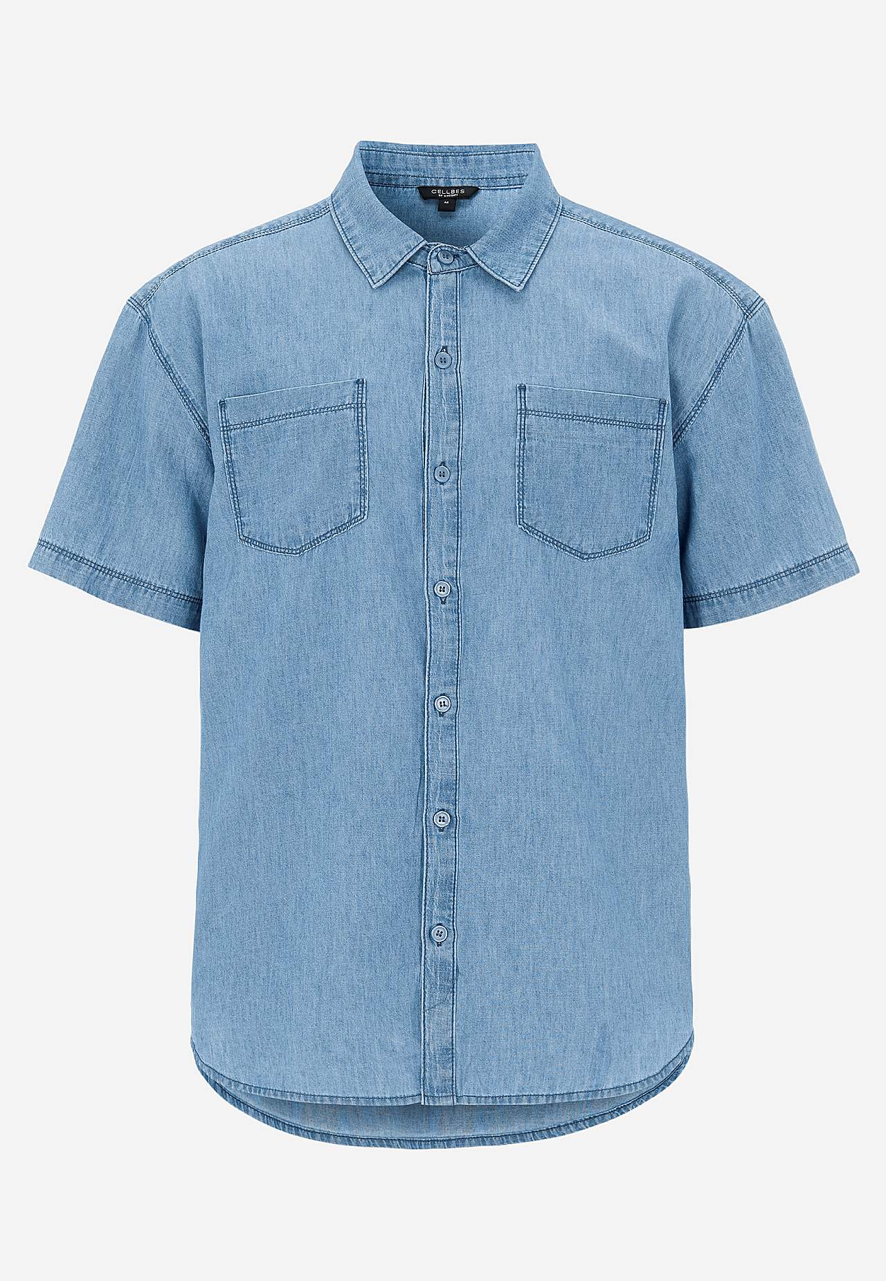 Mīksts džinsa krekls ar īsām piedurknēm