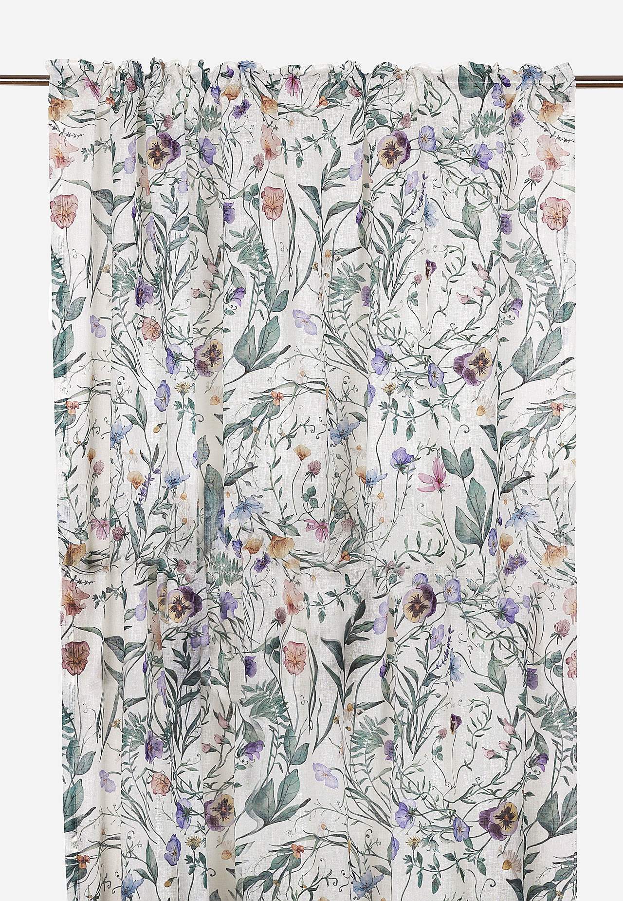 Puķaini aizkari ar daudzfunkcionālu lenti kompl. 2 gabali