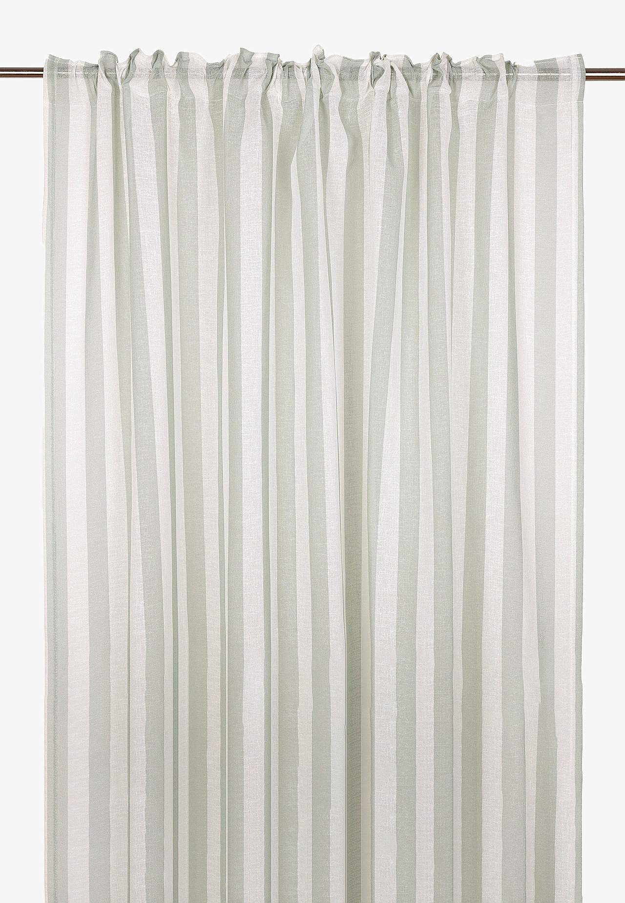 Caurspīdīgi aizkari ar daudzfunkcionālu lenti un svītrām kompl. 2 gabali