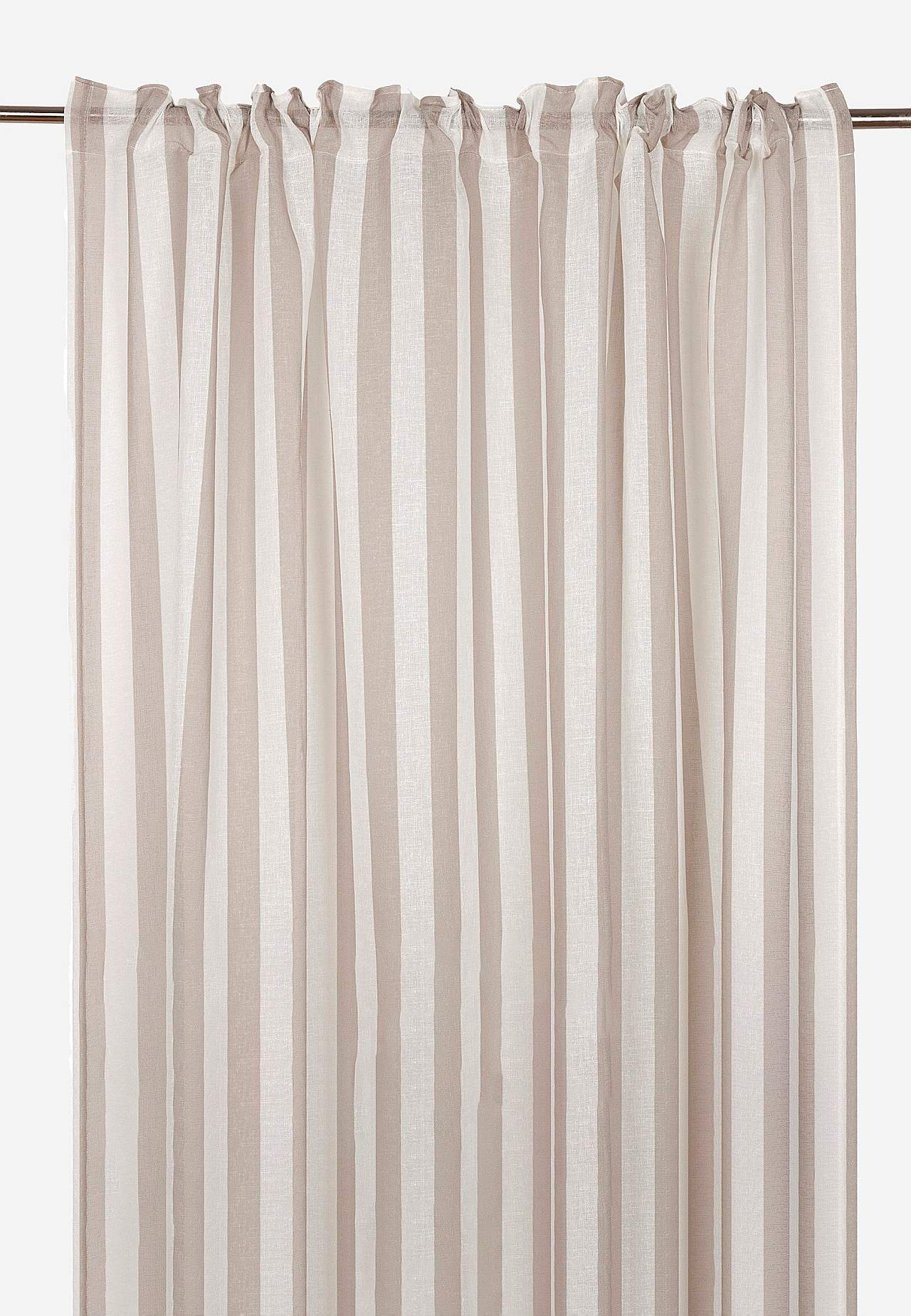 Caurspīdīgi aizkari ar daudzfunkcionālu lenti un svītrām kompl. 2 gabali